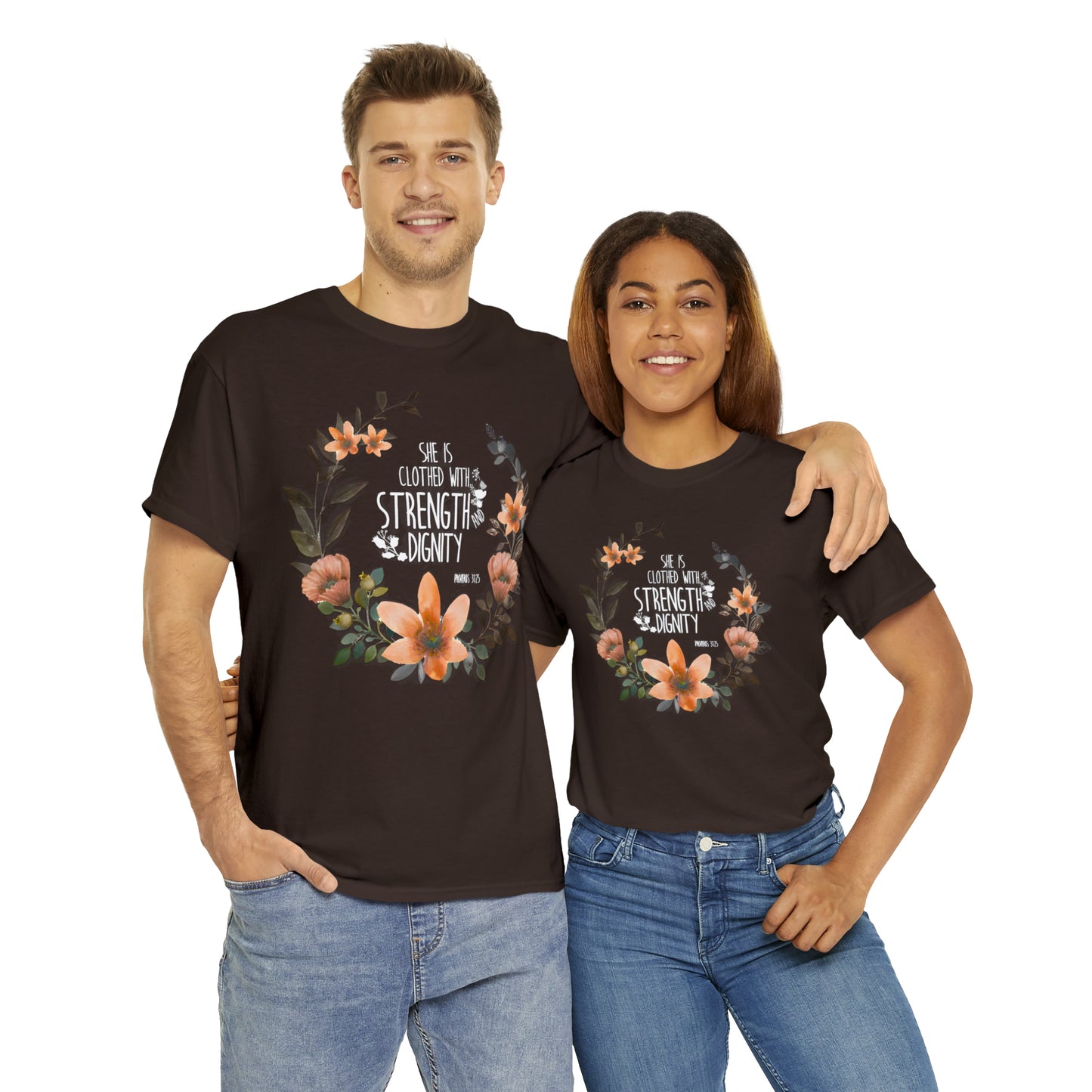 She is clothed with Strength and Dignity - Unisex Heavy Cotton Short Sleeve Tee