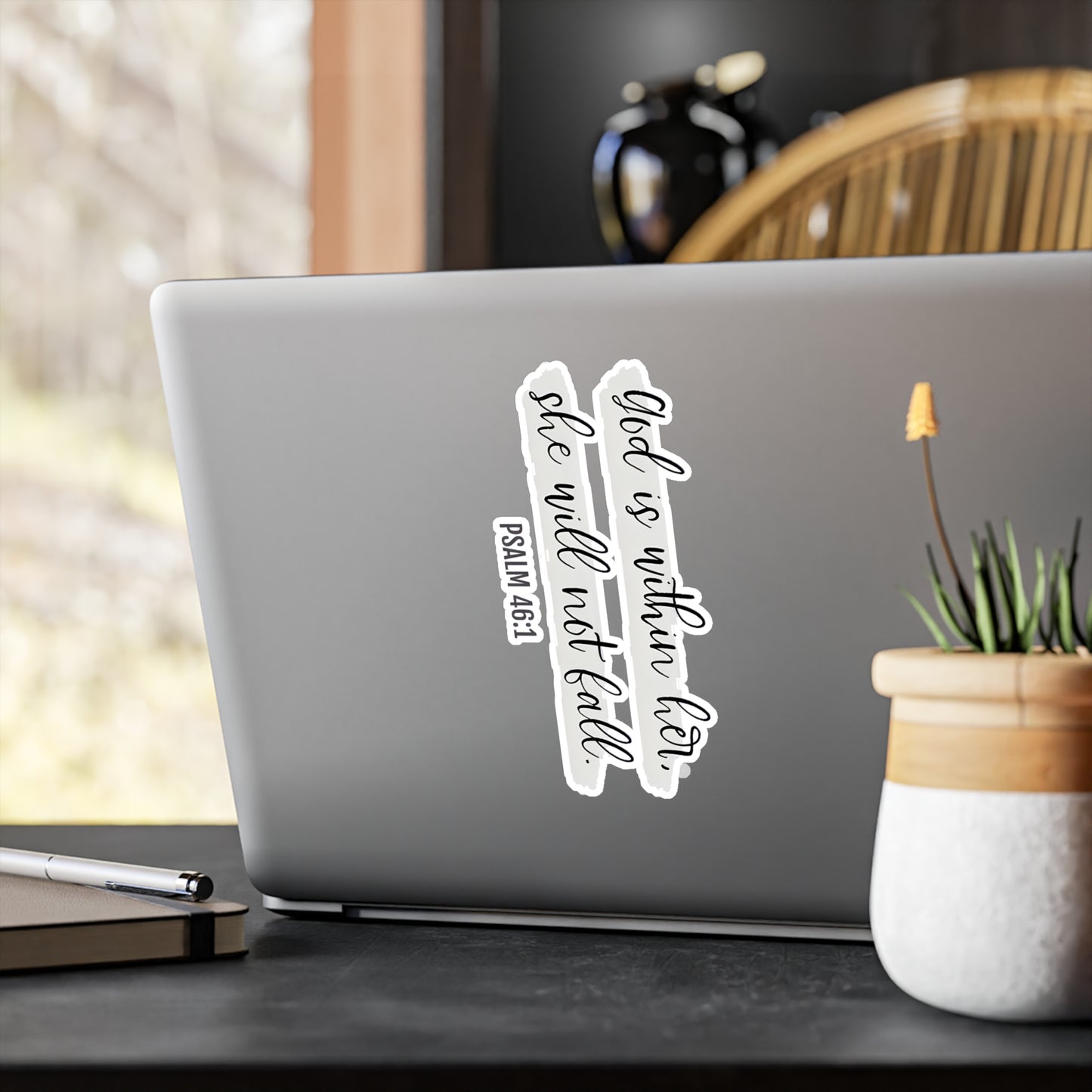 God is with Her, She Will Not Fall Psalm Kiss-Cut Vinyl Decals