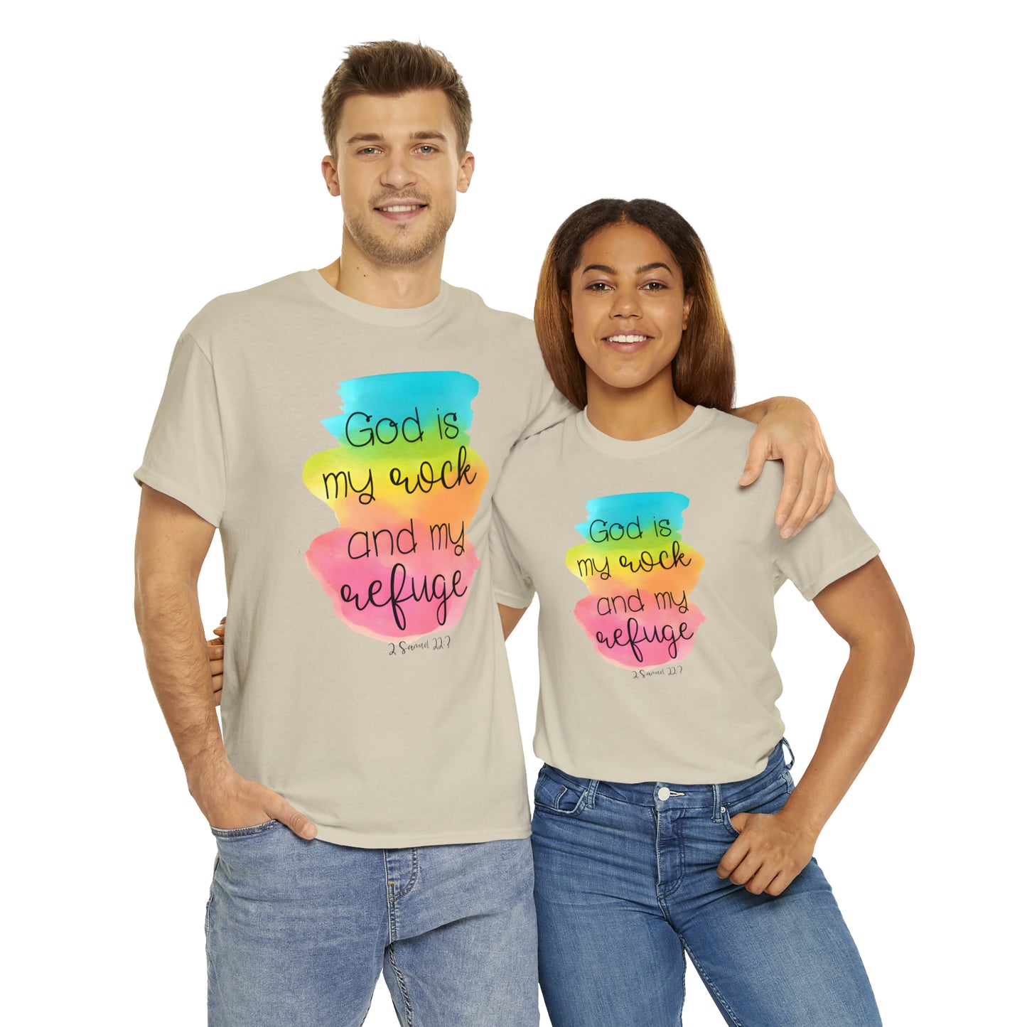 God is my rock and my refuge - Unisex Heavy Cotton Short Sleeve Tee