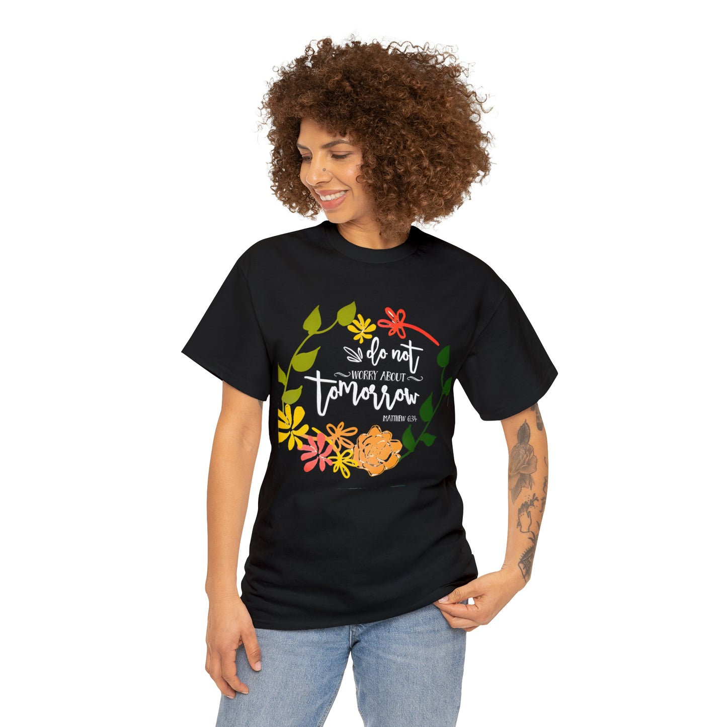 Do not worry about tomorrow (Matthew) - Unisex Heavy Cotton Short Sleeve Tee
