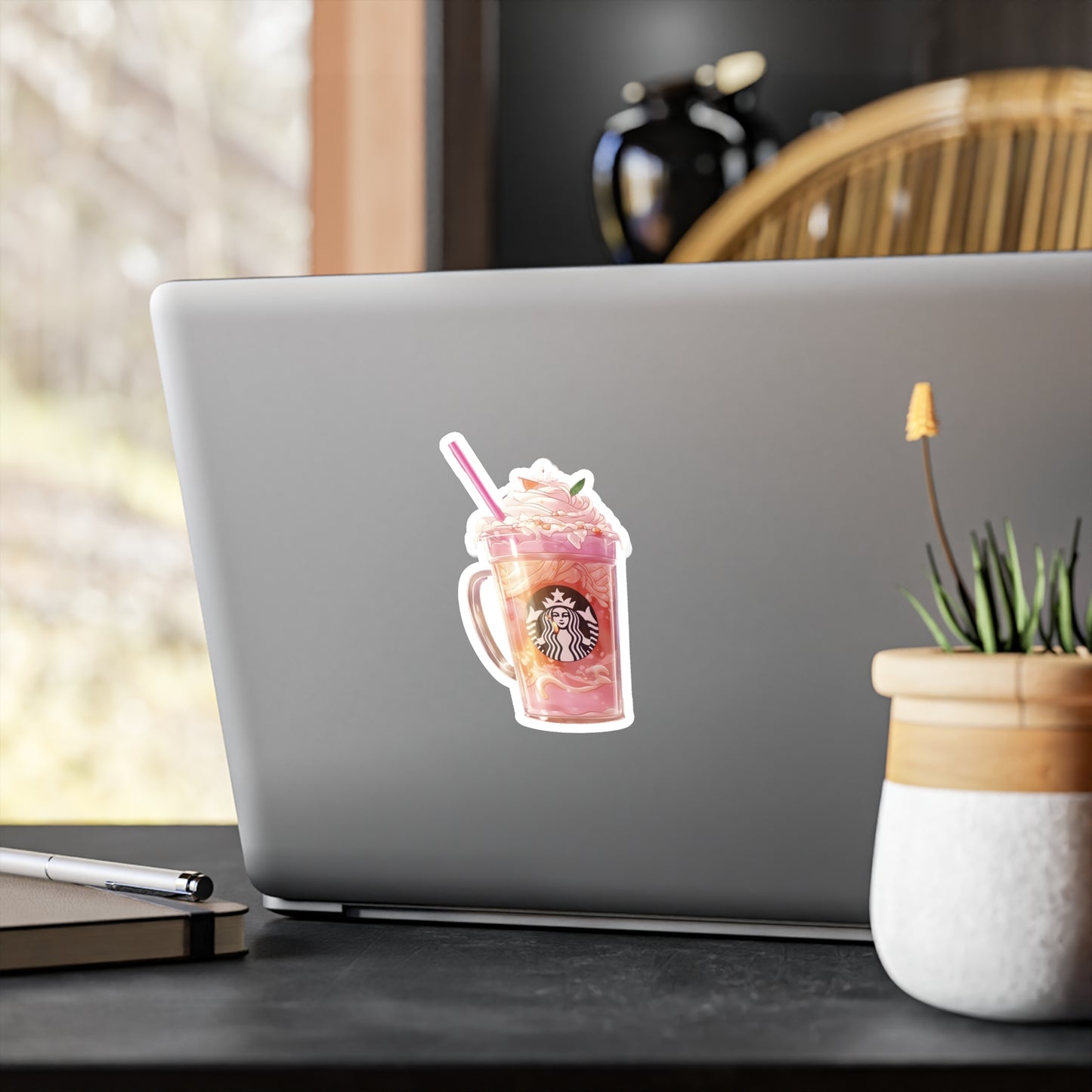 Pink Starbucks Drink (Anime Art Style)  Kiss-Cut Vinyl Decals