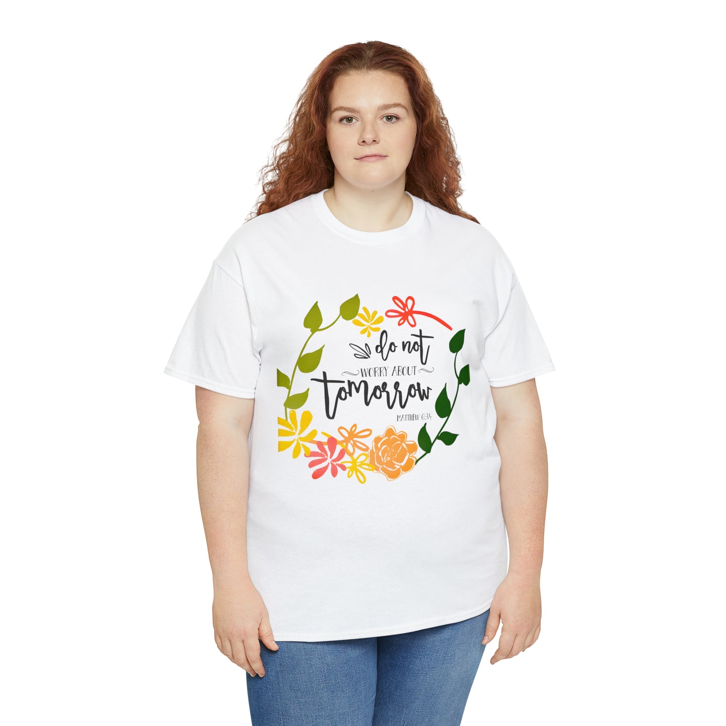 Do not worry about tomorrow (Matthew) - Unisex Heavy Cotton Short Sleeve Tee