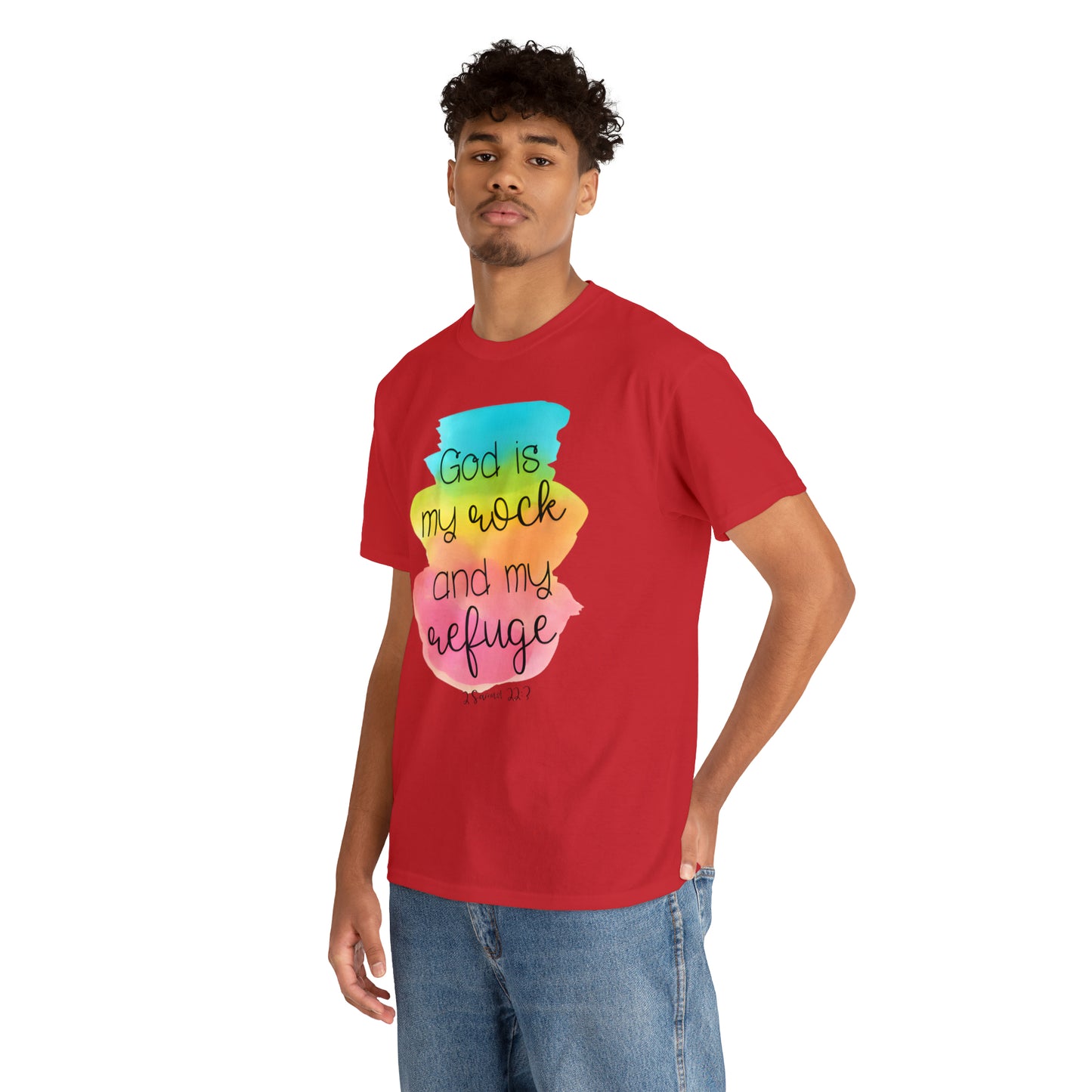 God is my rock and my refuge - Unisex Heavy Cotton Short Sleeve Tee