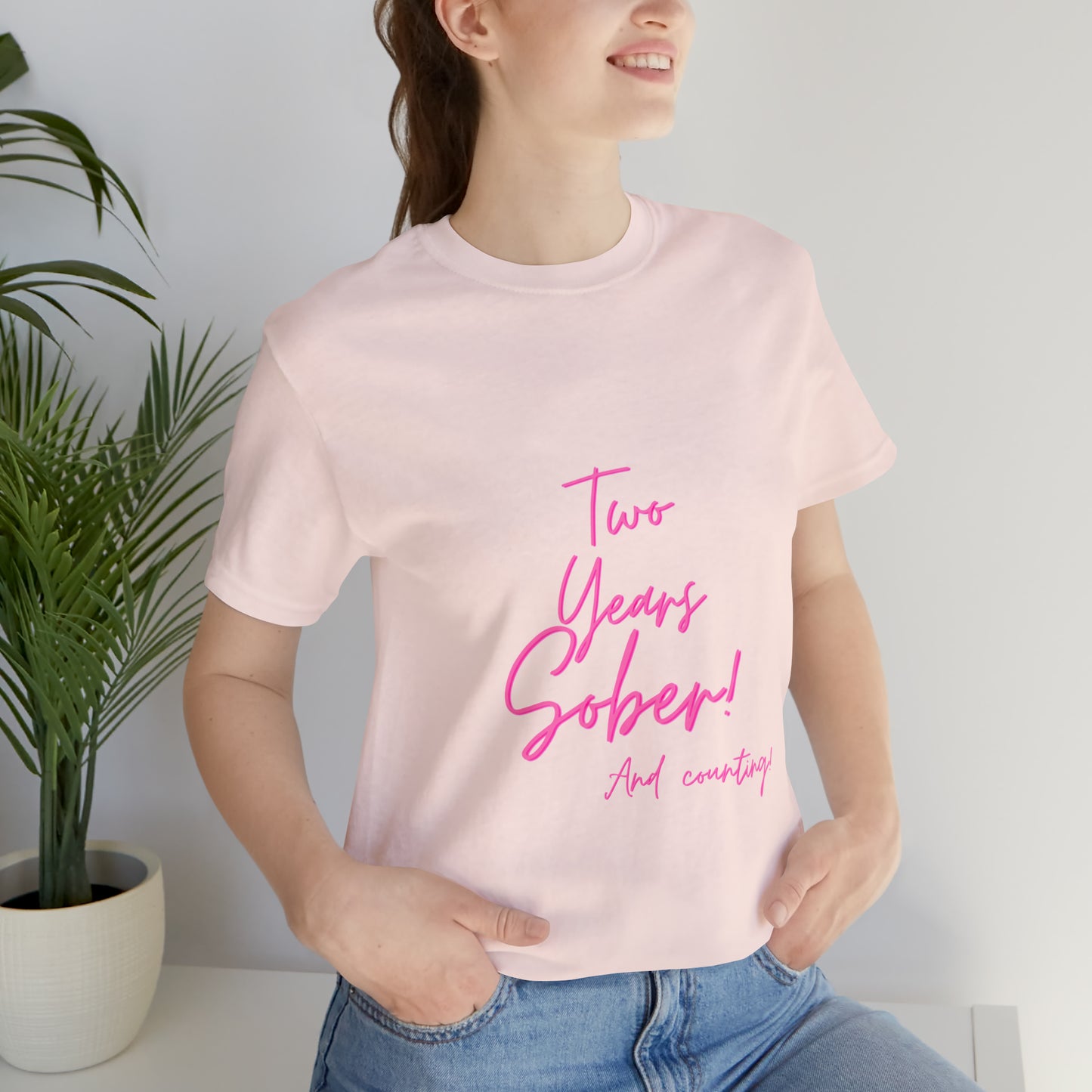 Two Months Sober Unisex Jersey Short Sleeve Tee