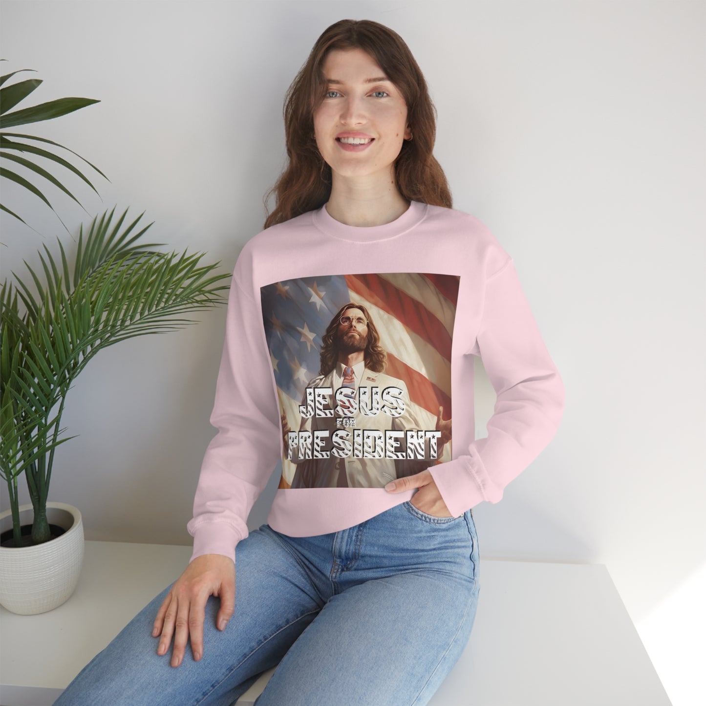 Jesus for President Unisex Heavy Blend™ Crewneck Sweatshirt