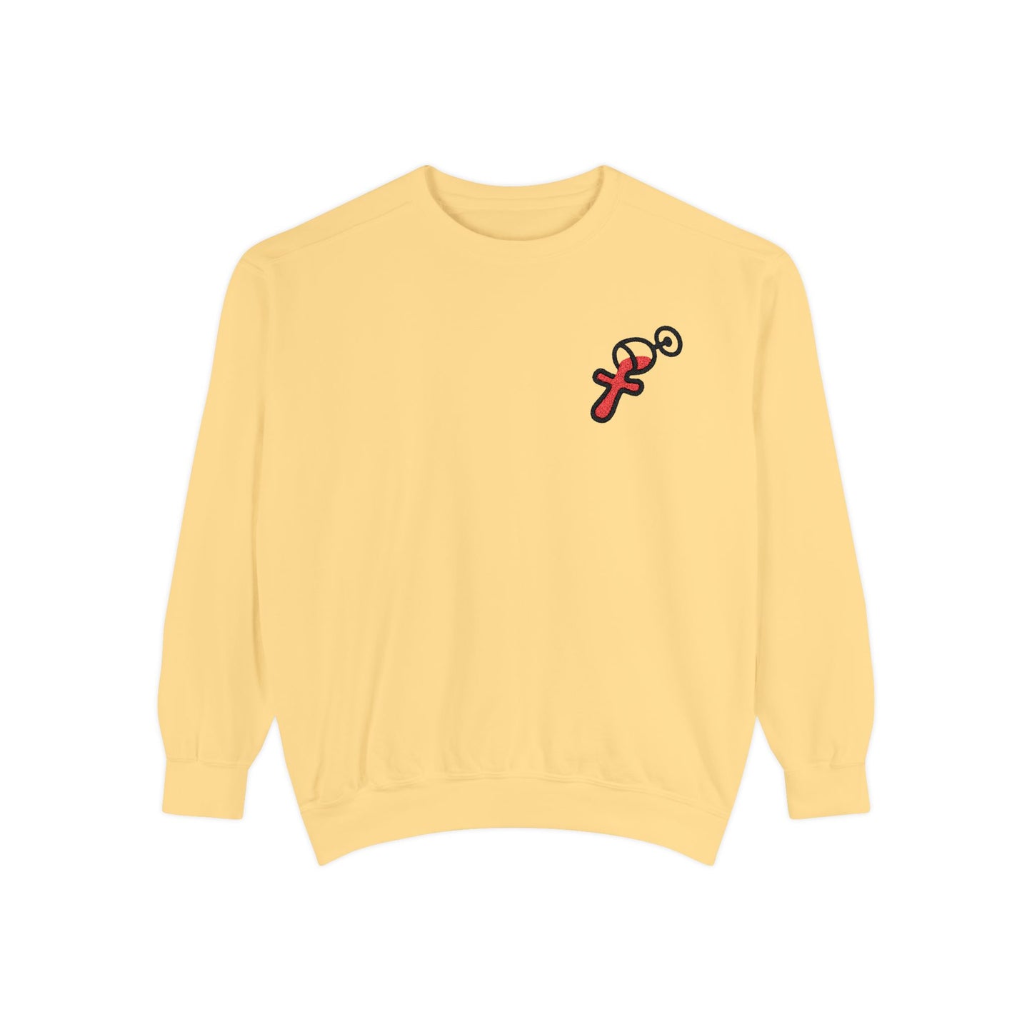 “Sip of Sacrifice” Embroidered Crewneck — Disciple Dad (Water-Into-Wine Drop Collection)