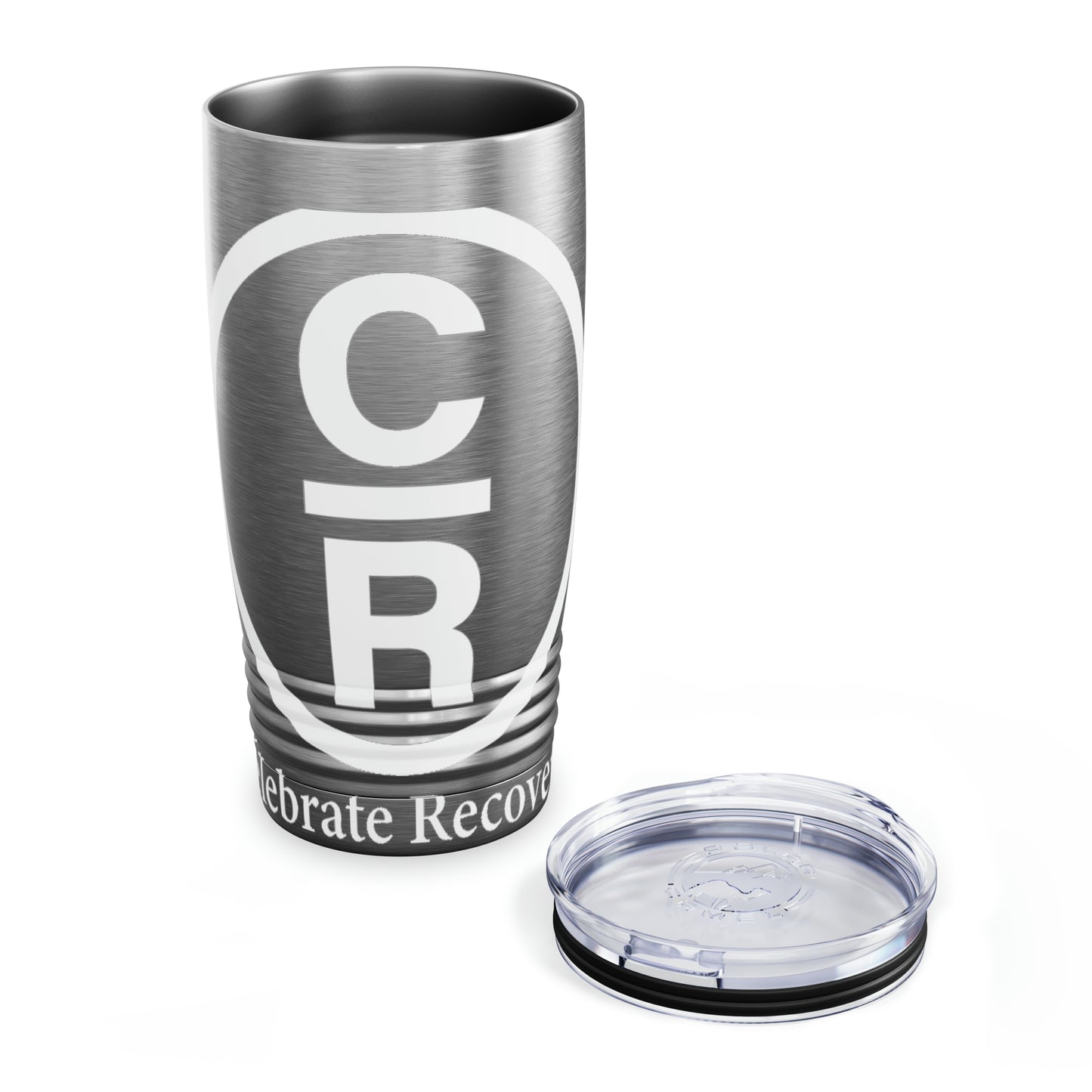 CR Celebrate Recovery Basic Logo White Ringneck Tumbler, 20oz