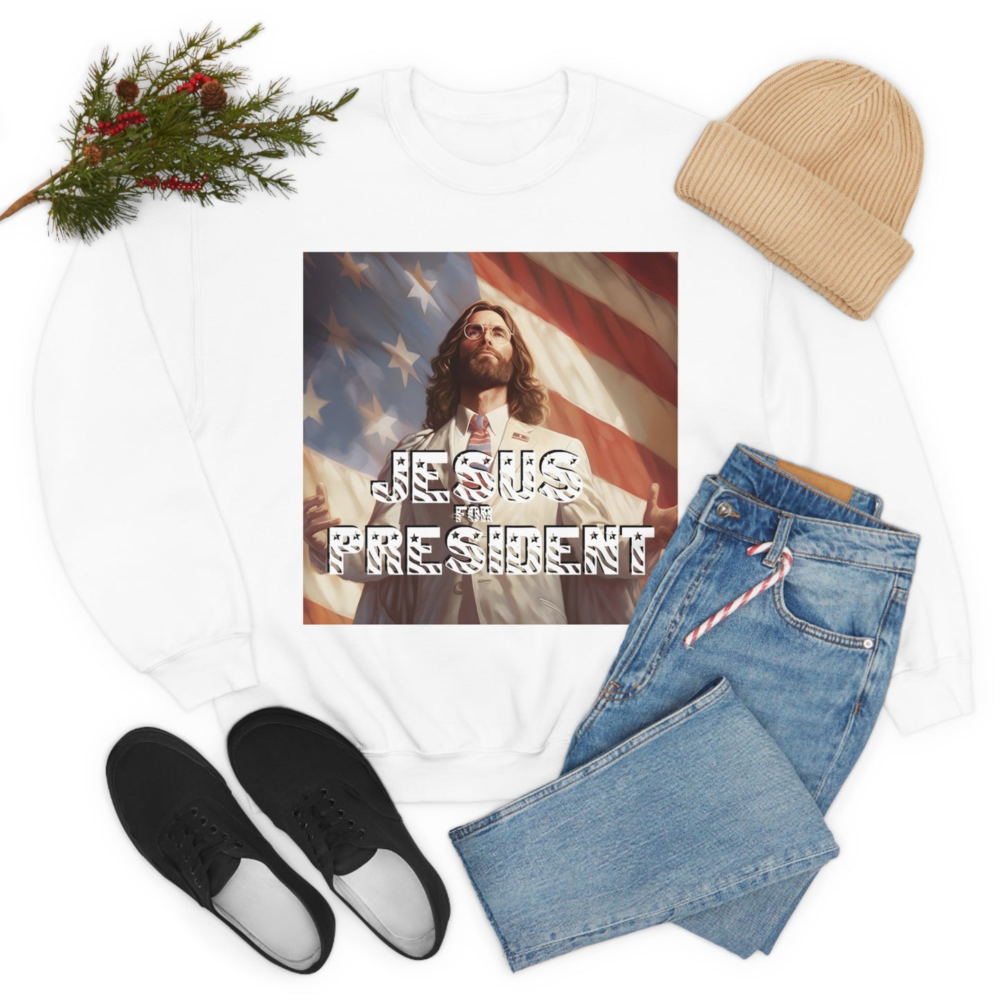 Jesus for President Unisex Heavy Blend™ Crewneck Sweatshirt