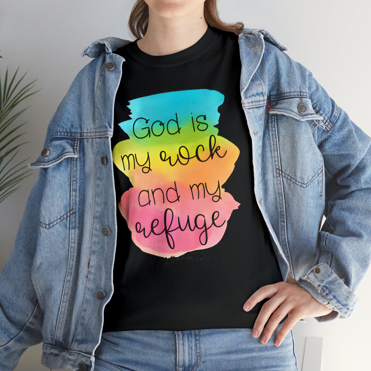 God is my rock and my refuge - Unisex Heavy Cotton Short Sleeve Tee