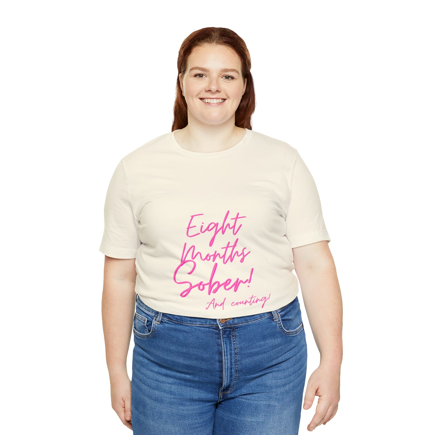 Eight Months Sober (8 Months) Unisex Jersey Short Sleeve Tee