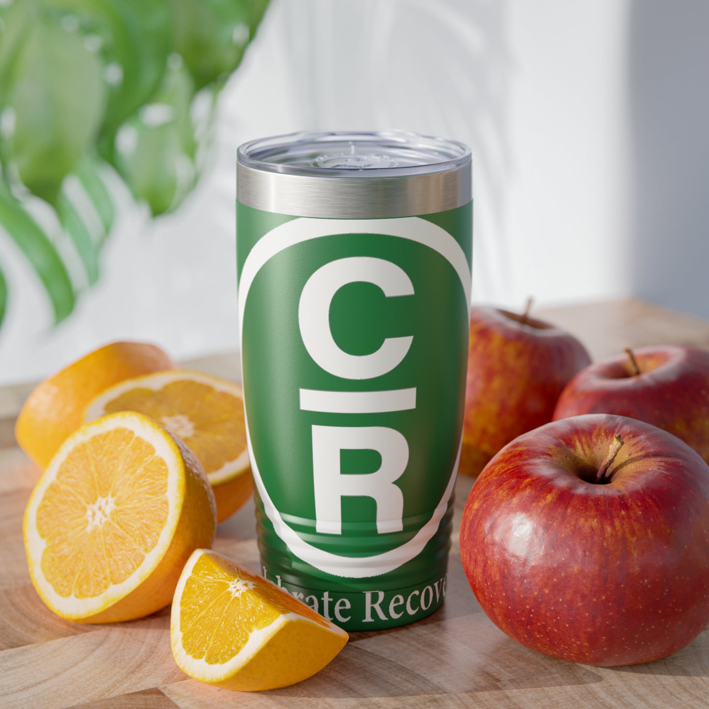 CR Celebrate Recovery Basic Logo White Ringneck Tumbler, 20oz