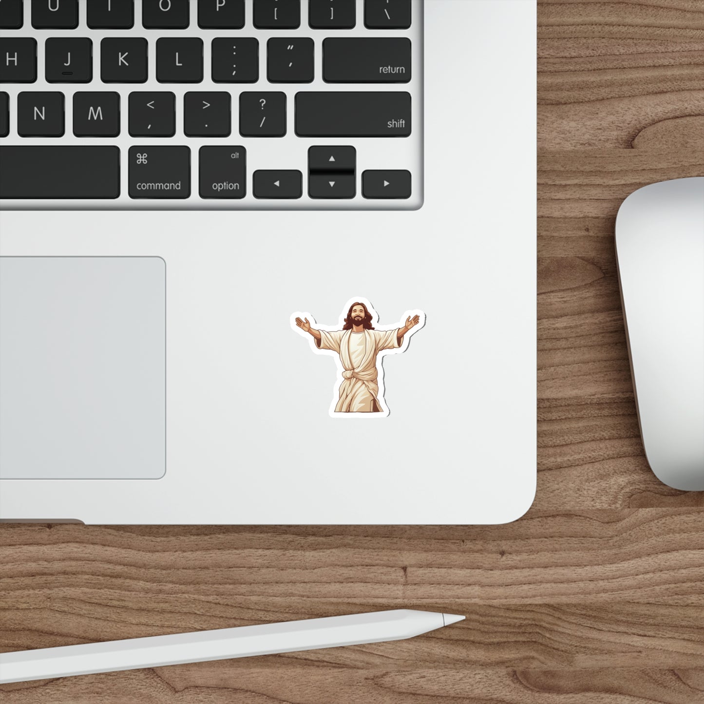 He is Waiting with Outstretched Arms to Welcome Us -4  Die-Cut Stickers (MB)
