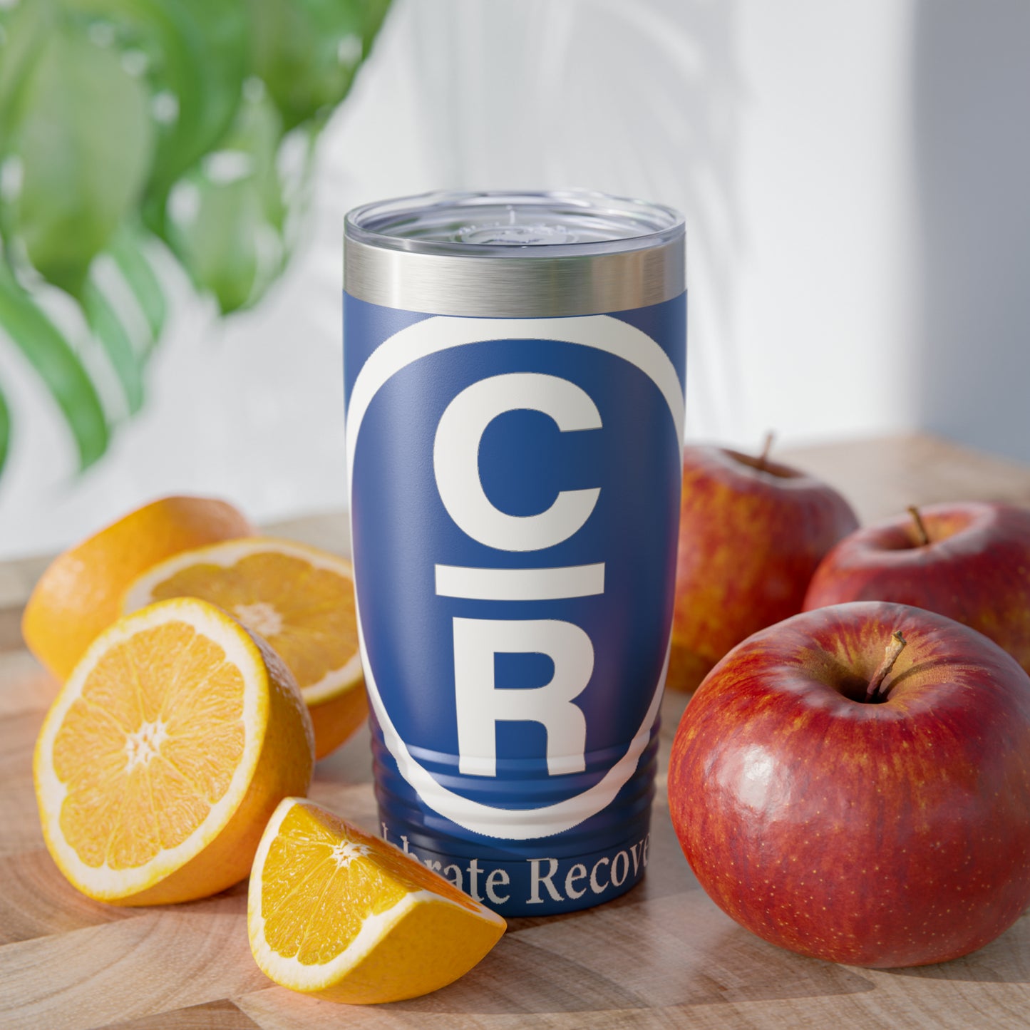 CR Celebrate Recovery Basic Logo White Ringneck Tumbler, 20oz