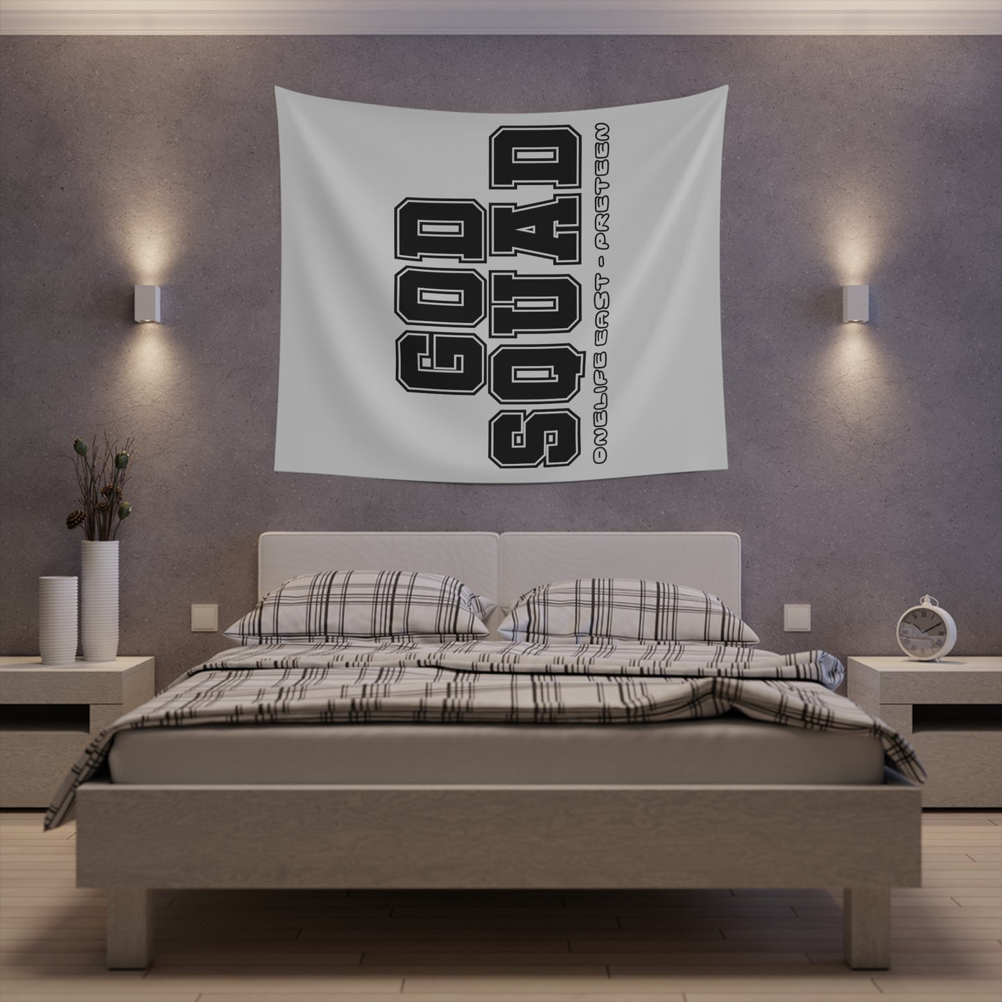 “God Squad” - Pre-Teen Room - Printed Wall Tapestry