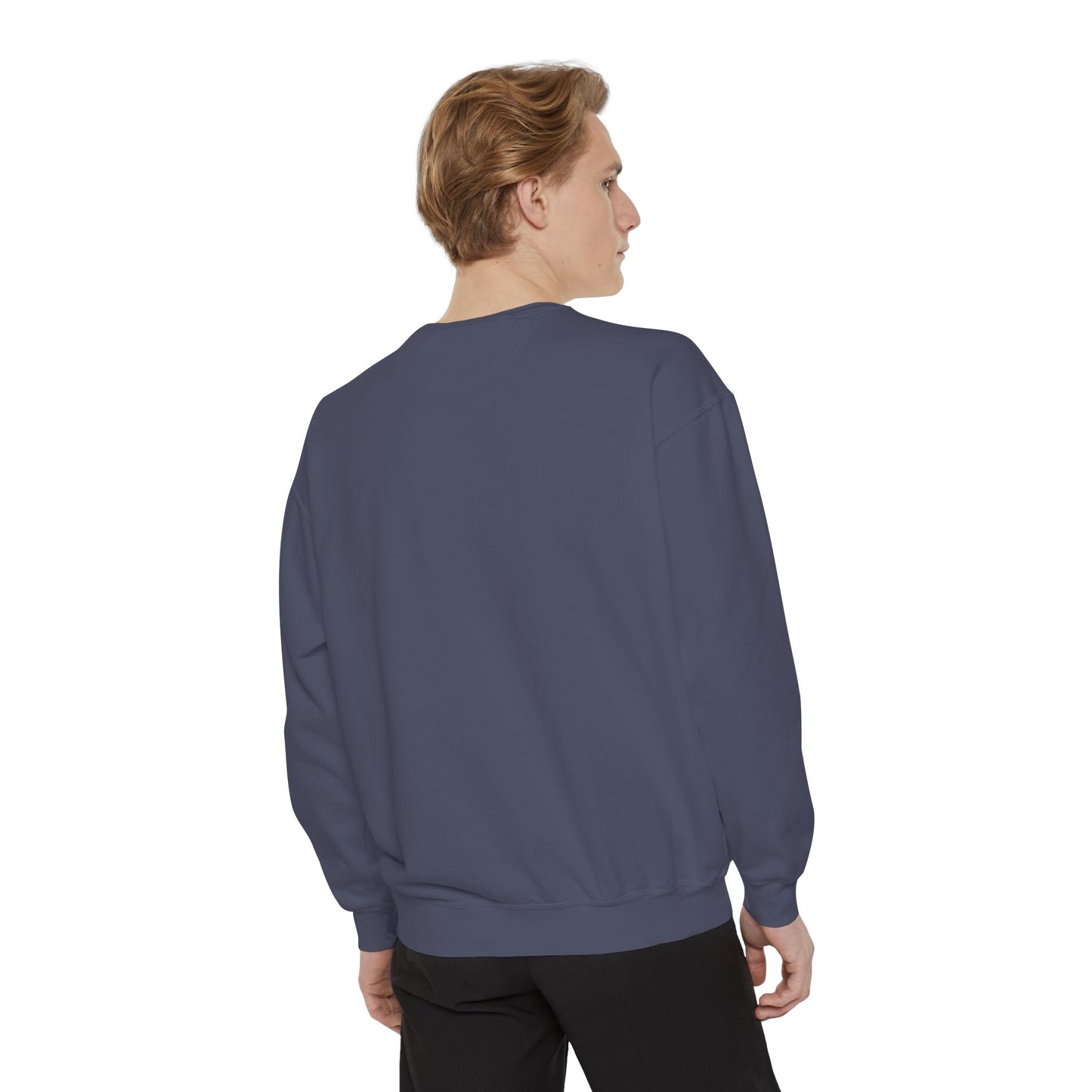 “Sip of Sacrifice” Embroidered Crewneck — Disciple Dad (Water-Into-Wine Drop Collection)