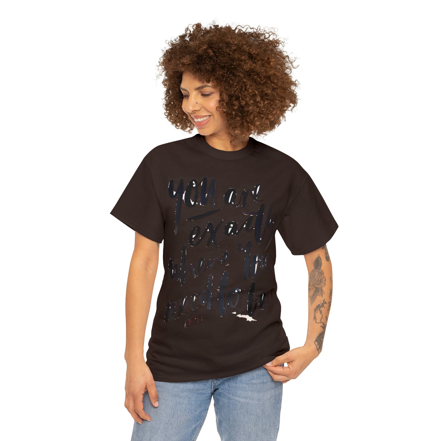 You re EXACTLY where you need to be  - CR Celebrate Recovery Classic Logo - Unisex Heavy Cotton Tee