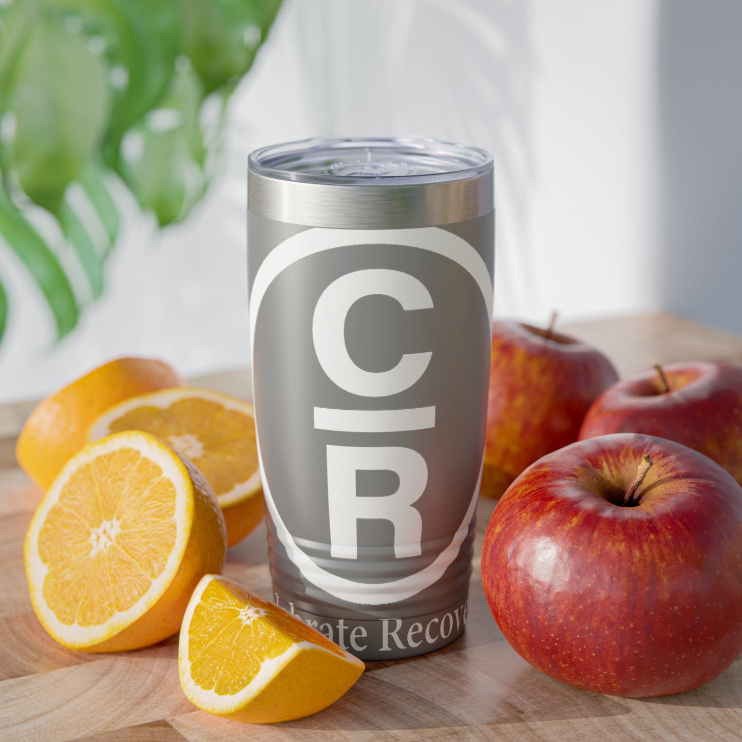 CR Celebrate Recovery Basic Logo White Ringneck Tumbler, 20oz