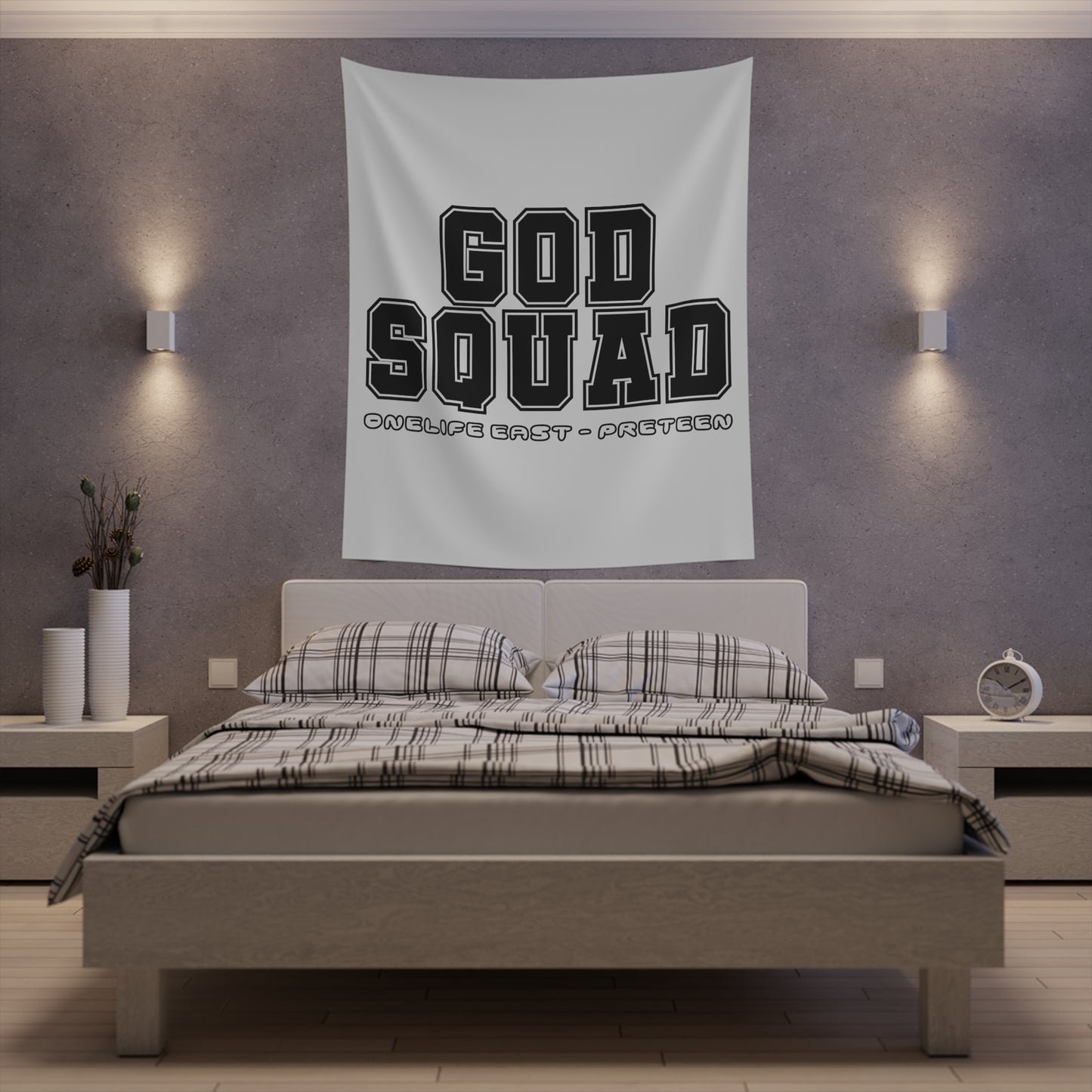 “God Squad” - Pre-Teen Room - Printed Wall Tapestry