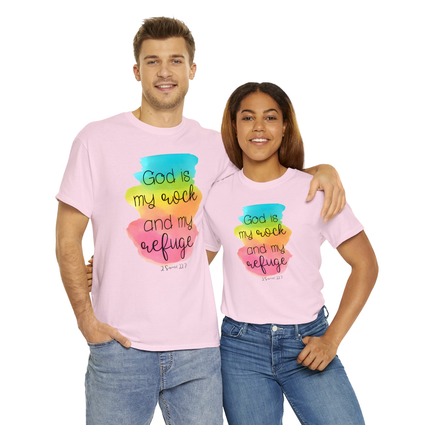 God is my rock and my refuge - Unisex Heavy Cotton Short Sleeve Tee
