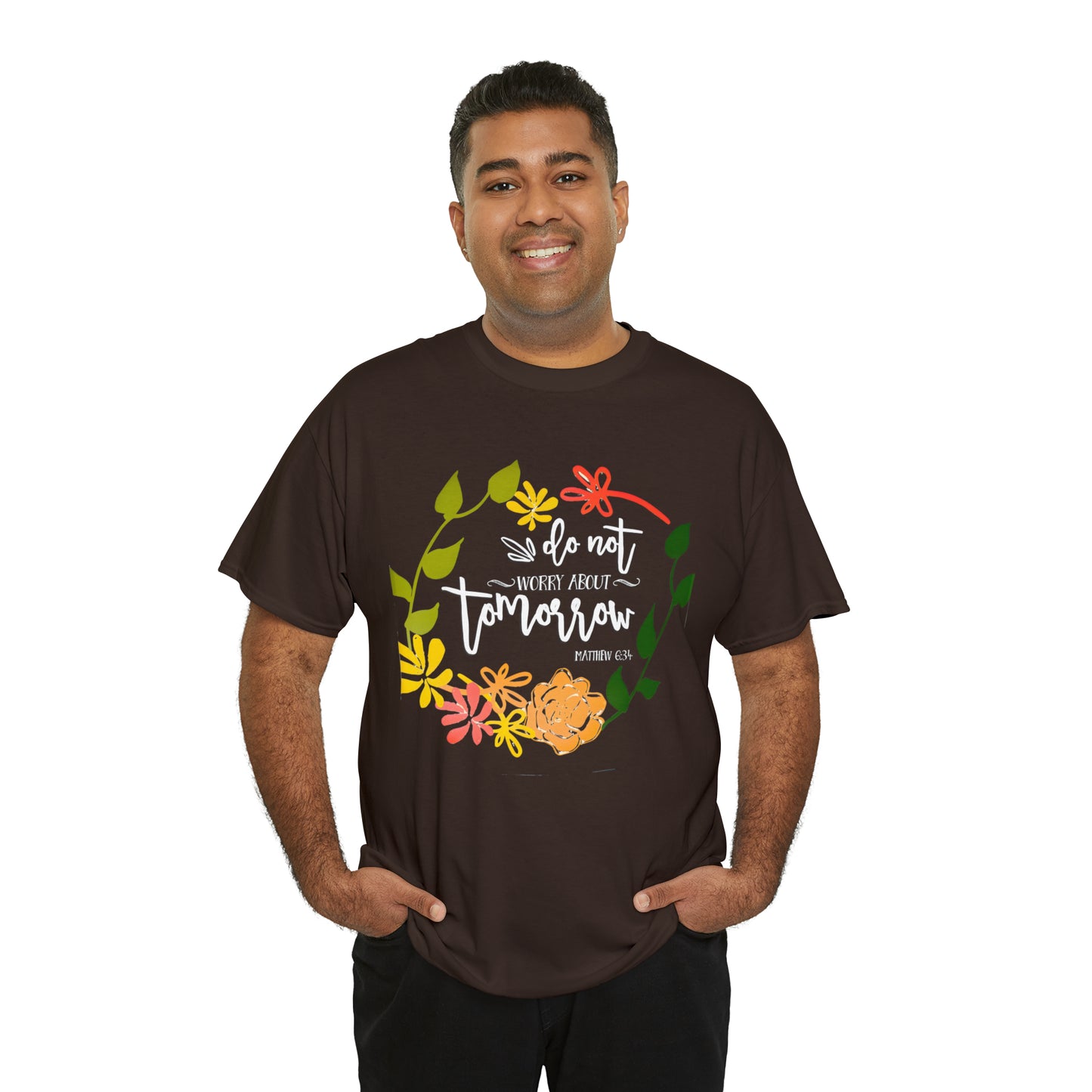 Do not worry about tomorrow (Matthew) - Unisex Heavy Cotton Short Sleeve Tee