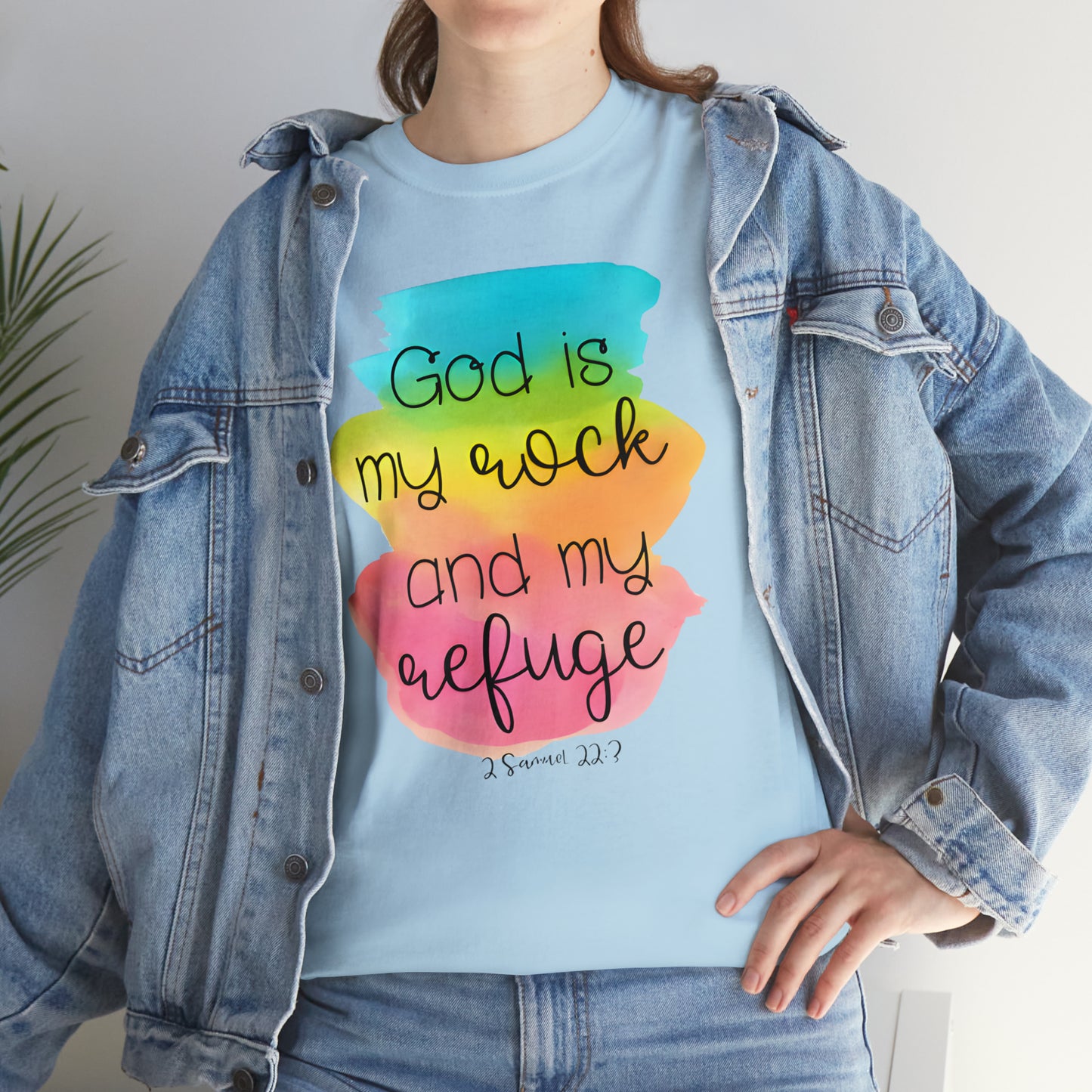 God is my rock and my refuge - Unisex Heavy Cotton Short Sleeve Tee