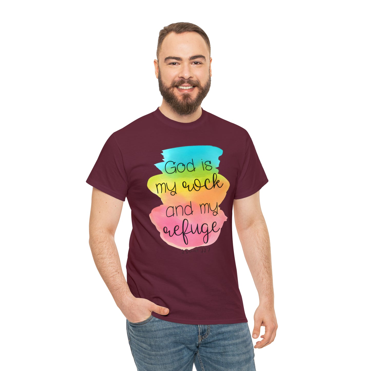 God is my rock and my refuge - Unisex Heavy Cotton Short Sleeve Tee