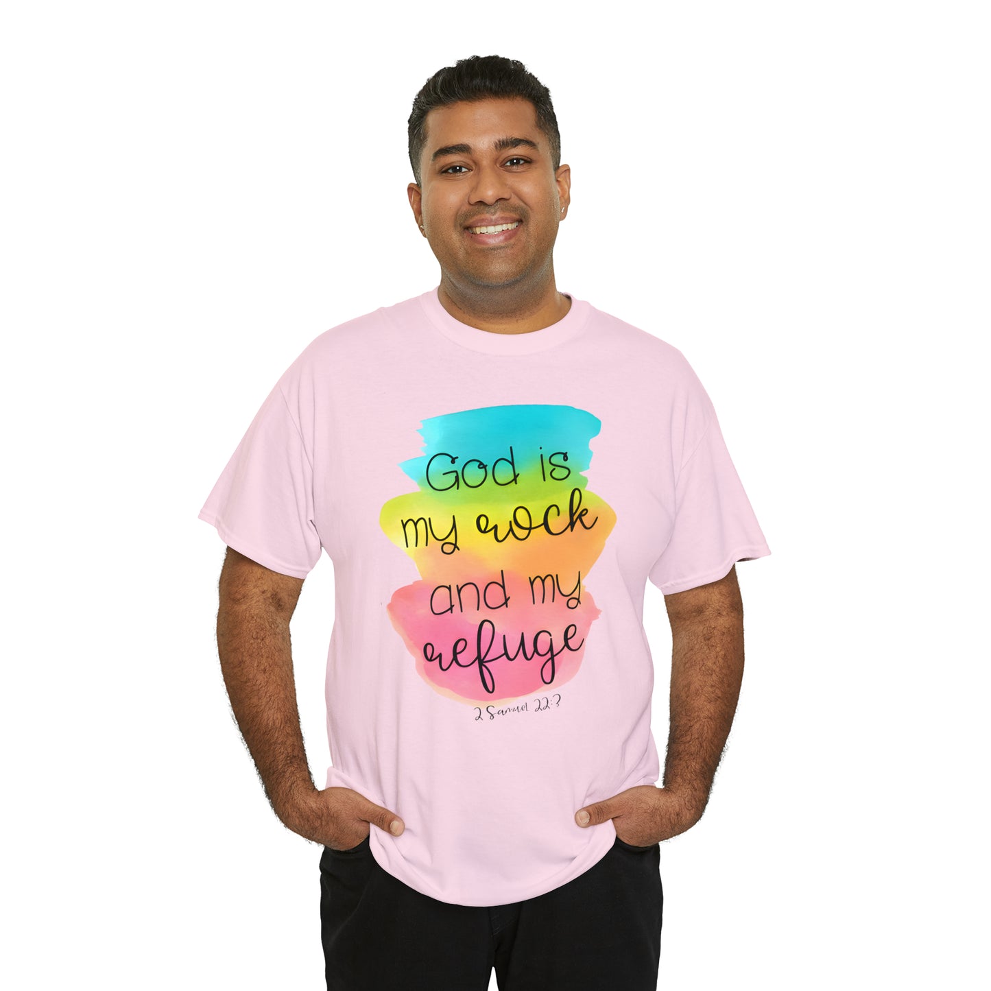 God is my rock and my refuge - Unisex Heavy Cotton Short Sleeve Tee