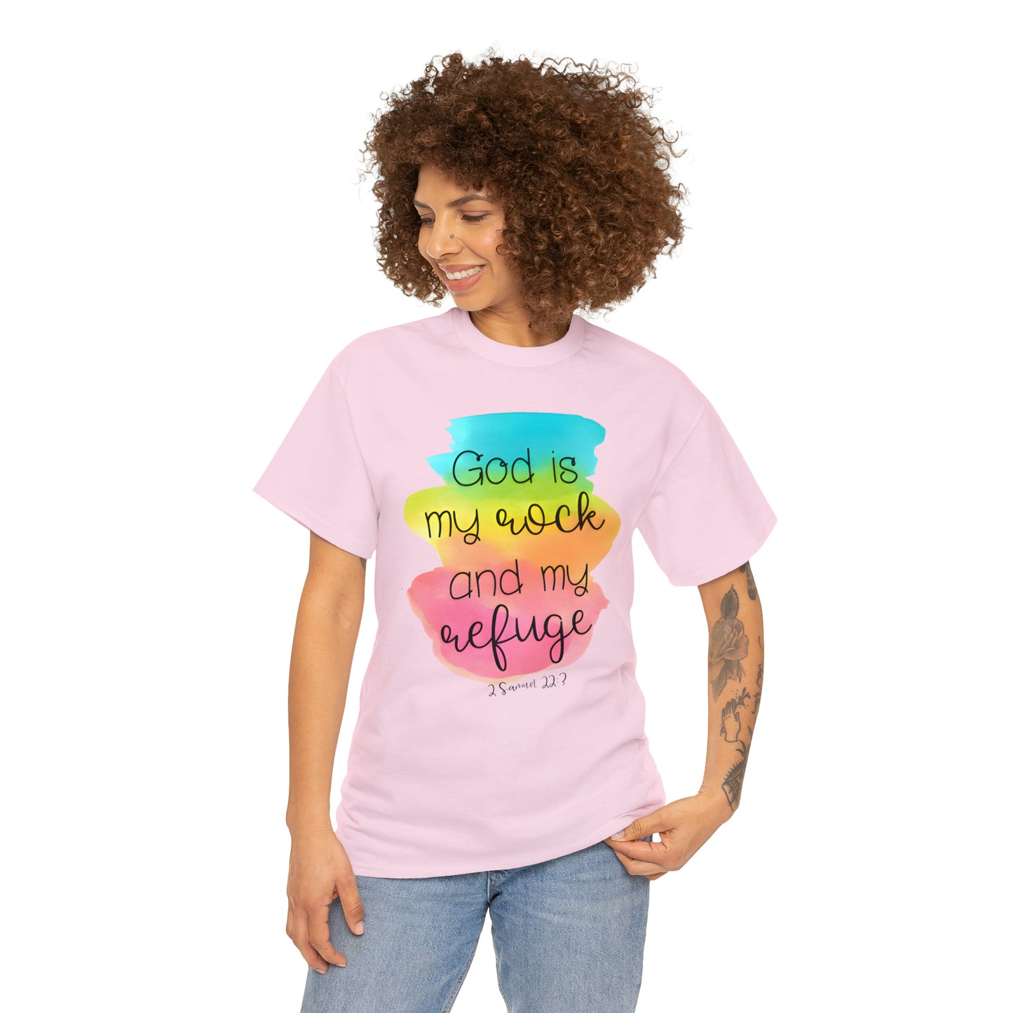 God is my rock and my refuge - Unisex Heavy Cotton Short Sleeve Tee