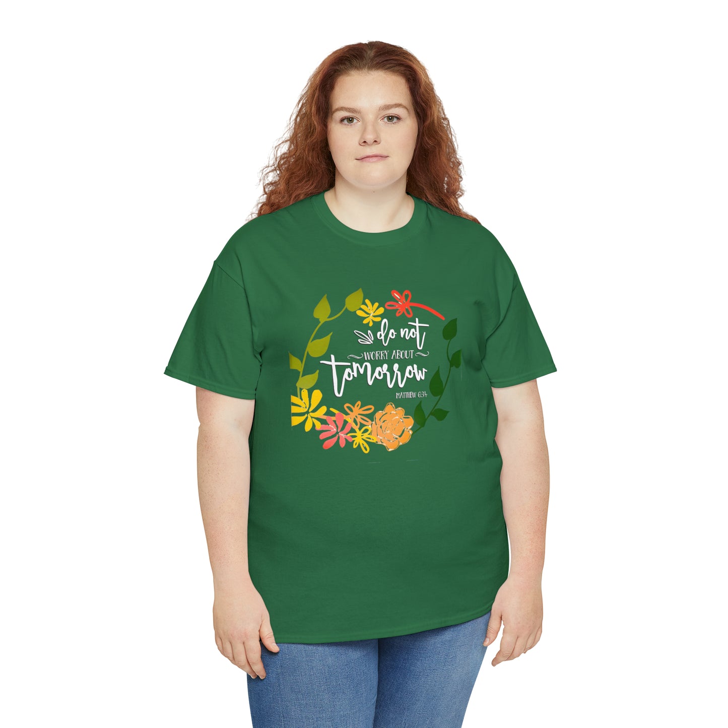 Do not worry about tomorrow (Matthew) - Unisex Heavy Cotton Short Sleeve Tee