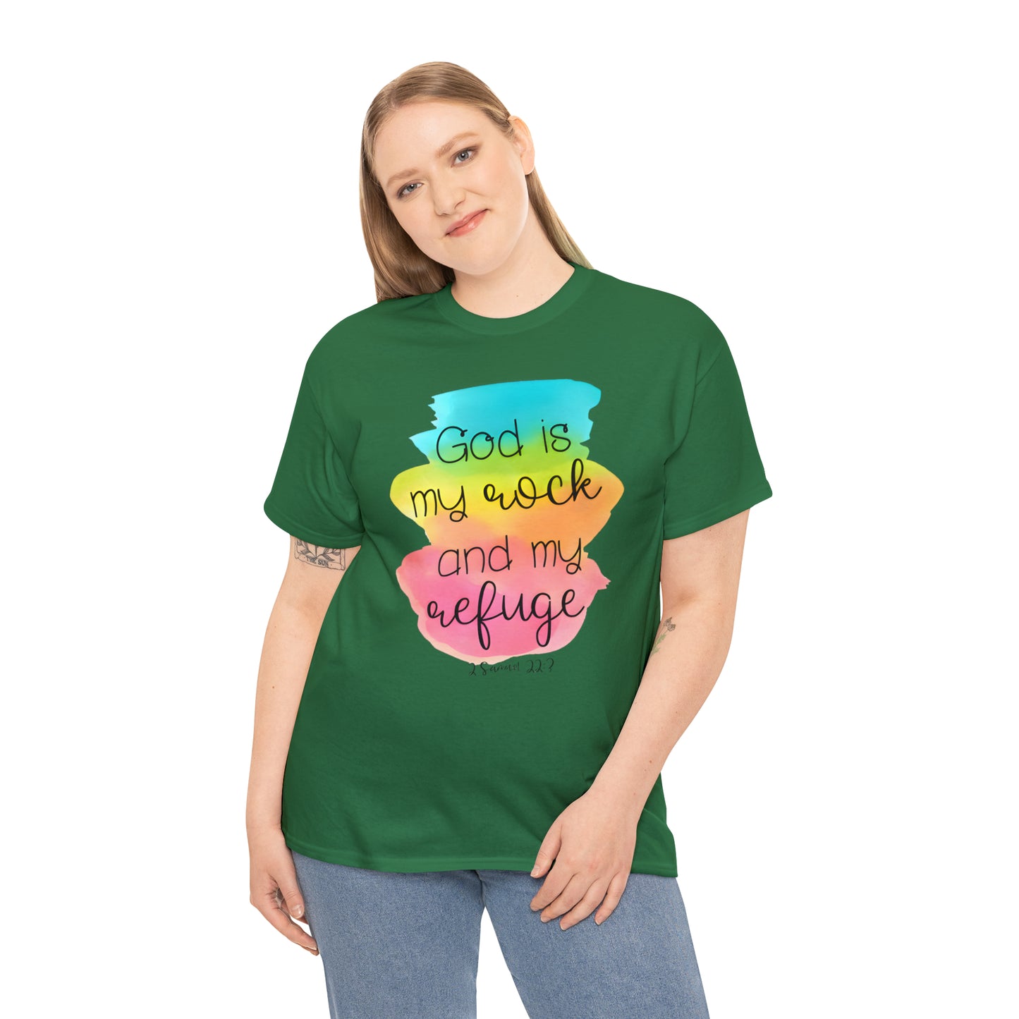 God is my rock and my refuge - Unisex Heavy Cotton Short Sleeve Tee