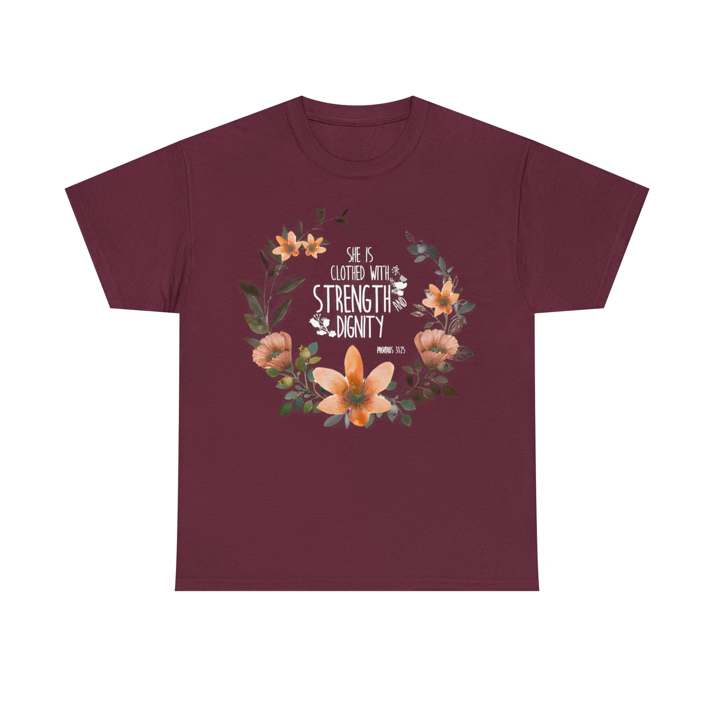 She is clothed with Strength and Dignity - Unisex Heavy Cotton Short Sleeve Tee