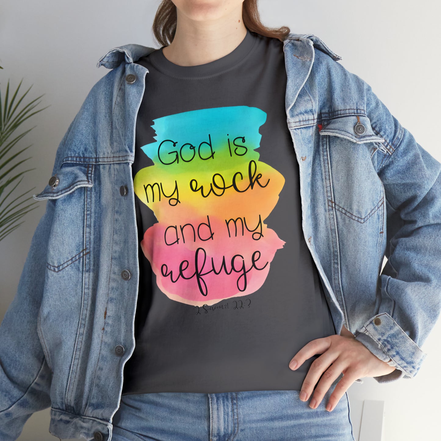 God is my rock and my refuge - Unisex Heavy Cotton Short Sleeve Tee