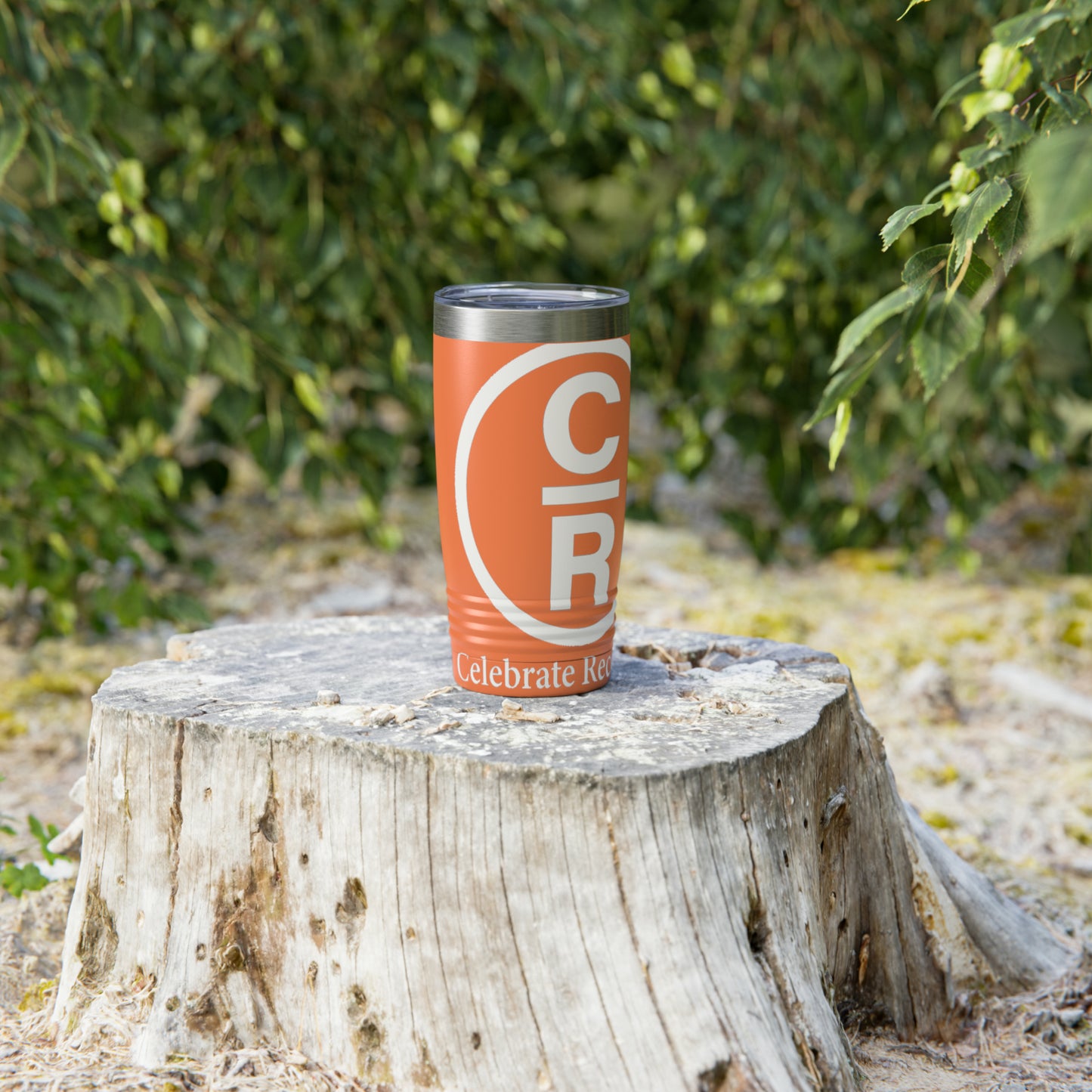 CR Celebrate Recovery Basic Logo White Ringneck Tumbler, 20oz