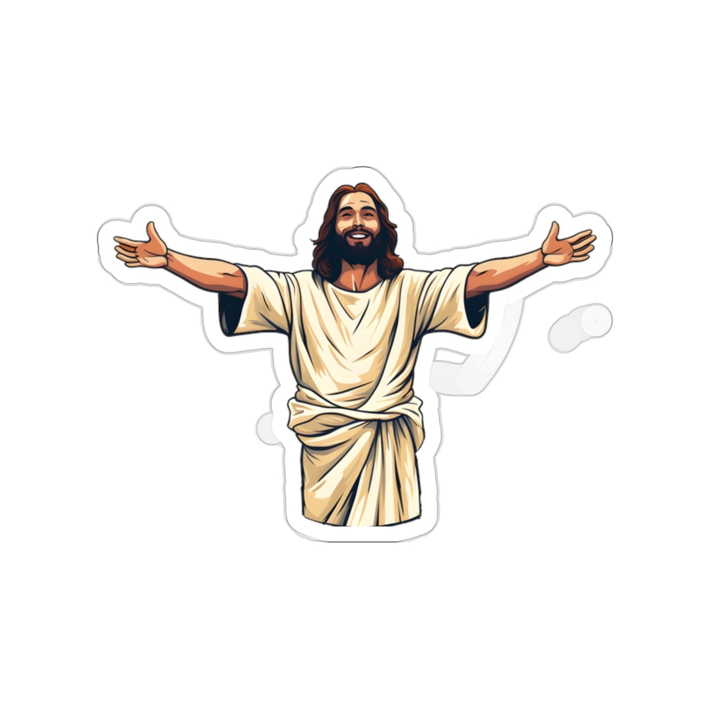 He is Waiting with Outstretched Arms to Welcome Us -2  Die-Cut Stickers (MB)