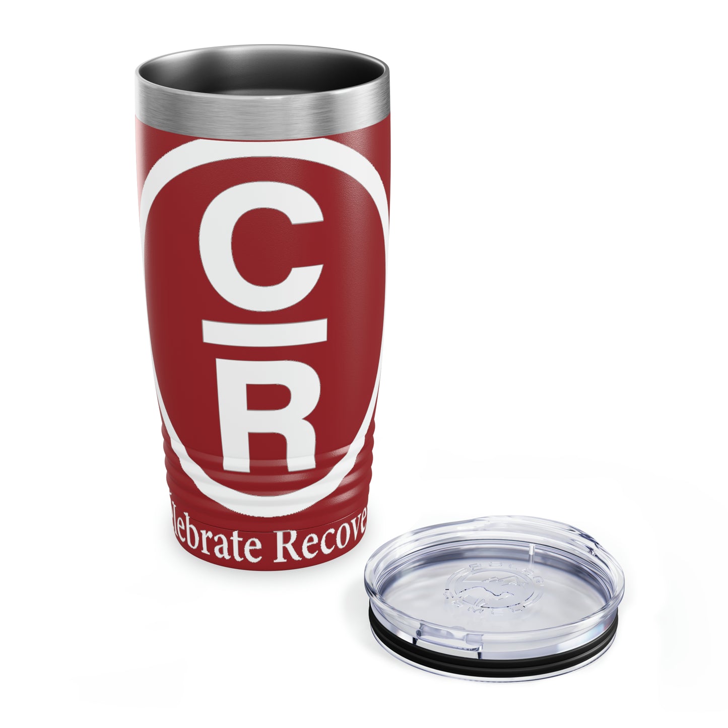 CR Celebrate Recovery Basic Logo White Ringneck Tumbler, 20oz