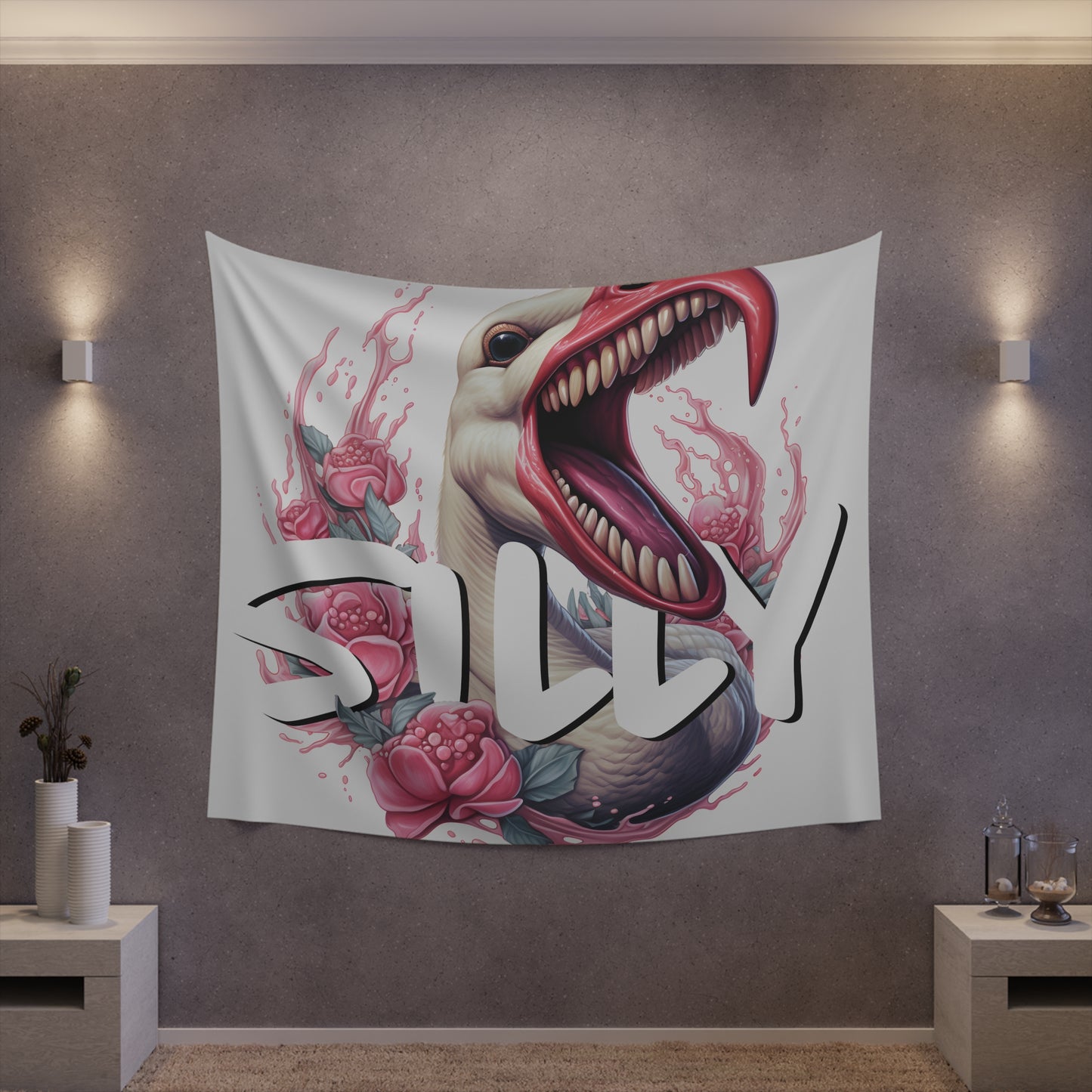 Aggressively Silly Goose Printed Wall Tapestry