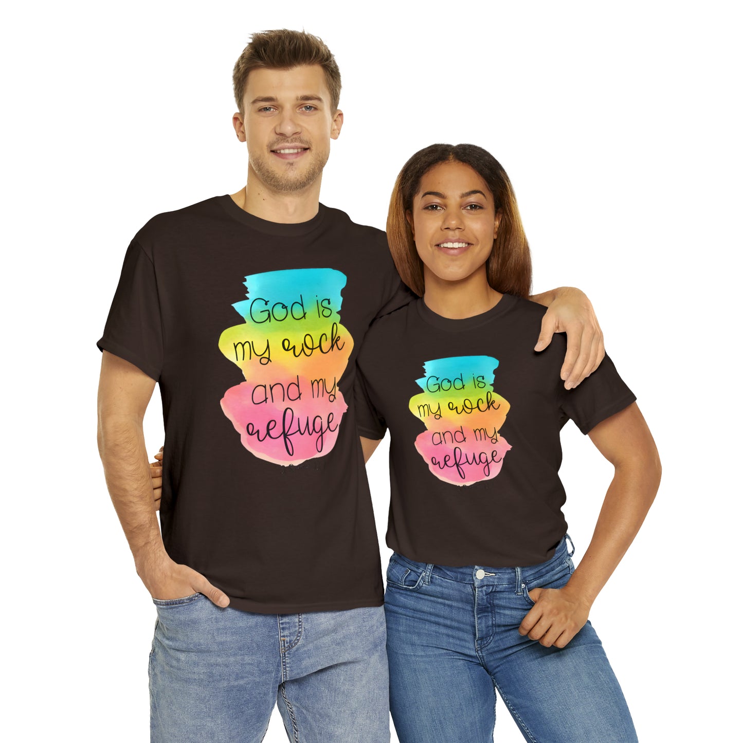 God is my rock and my refuge - Unisex Heavy Cotton Short Sleeve Tee