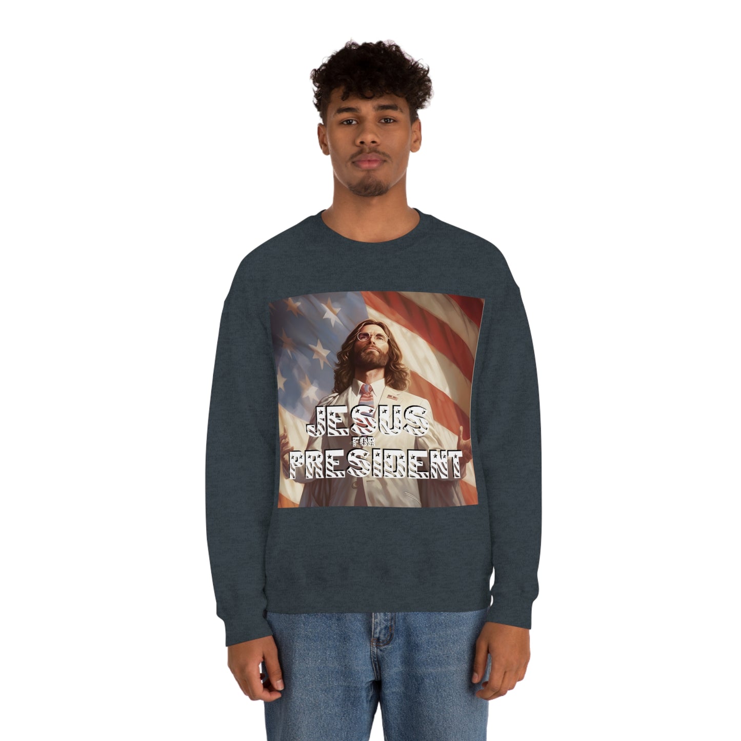 Jesus for President Unisex Heavy Blend™ Crewneck Sweatshirt