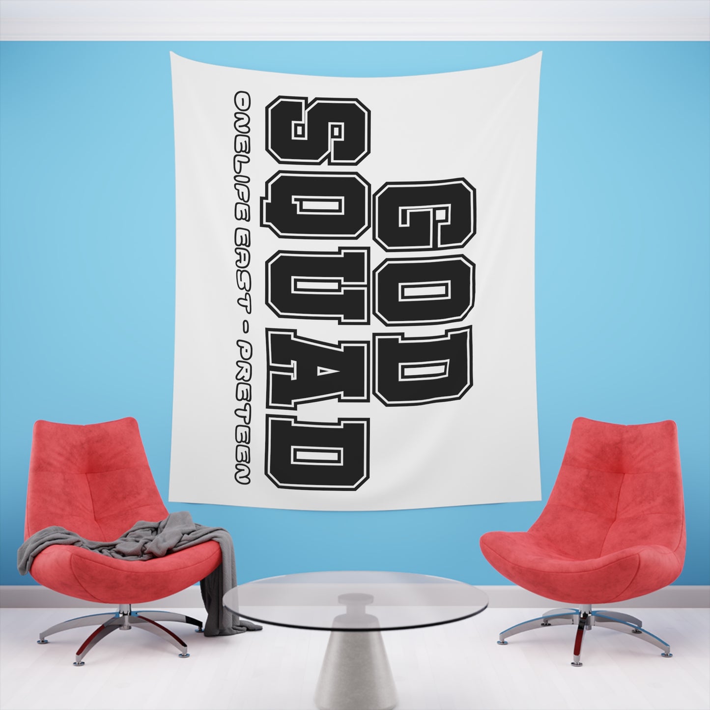 “God Squad” - Pre-Teen Room - Printed Wall Tapestry