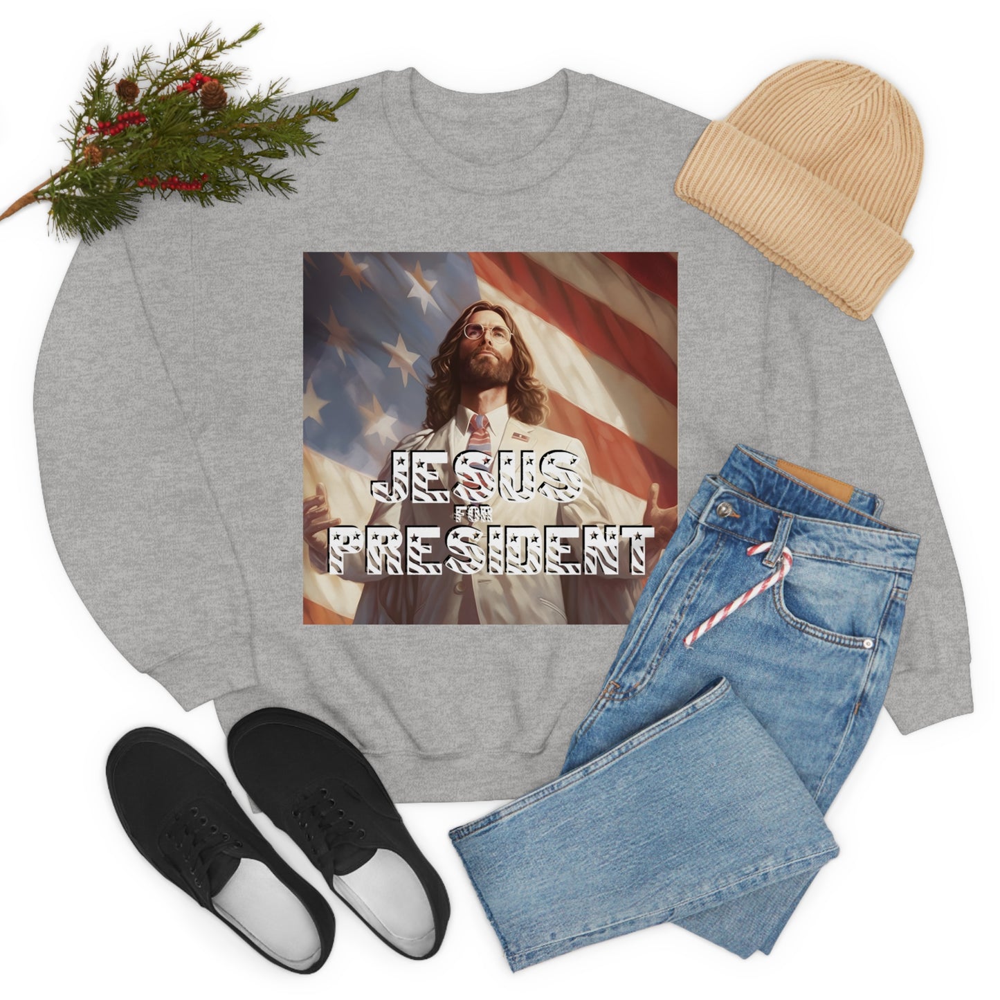 Jesus for President Unisex Heavy Blend™ Crewneck Sweatshirt