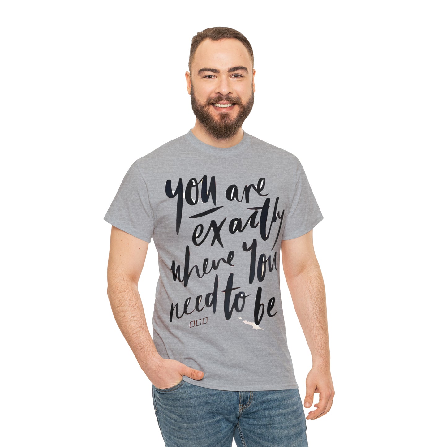 You re EXACTLY where you need to be  - CR Celebrate Recovery Classic Logo - Unisex Heavy Cotton Tee