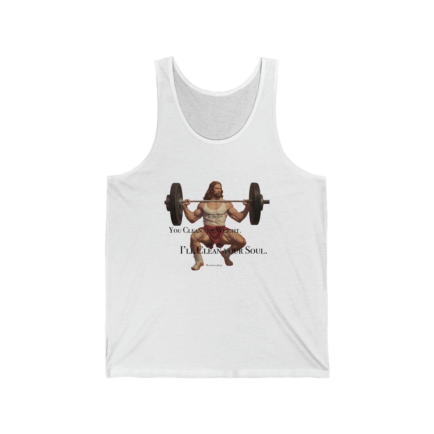 Body Builder Jesus - Power Clean Your Soul - Unisex Jersey Tank