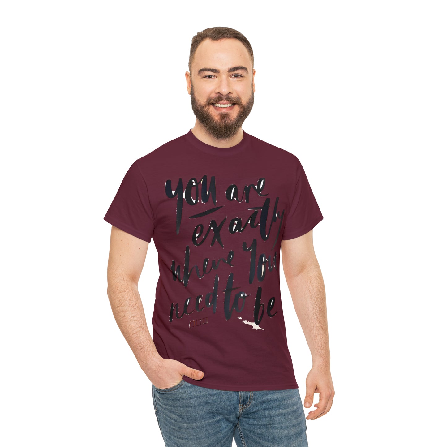 You re EXACTLY where you need to be  - CR Celebrate Recovery Classic Logo - Unisex Heavy Cotton Tee