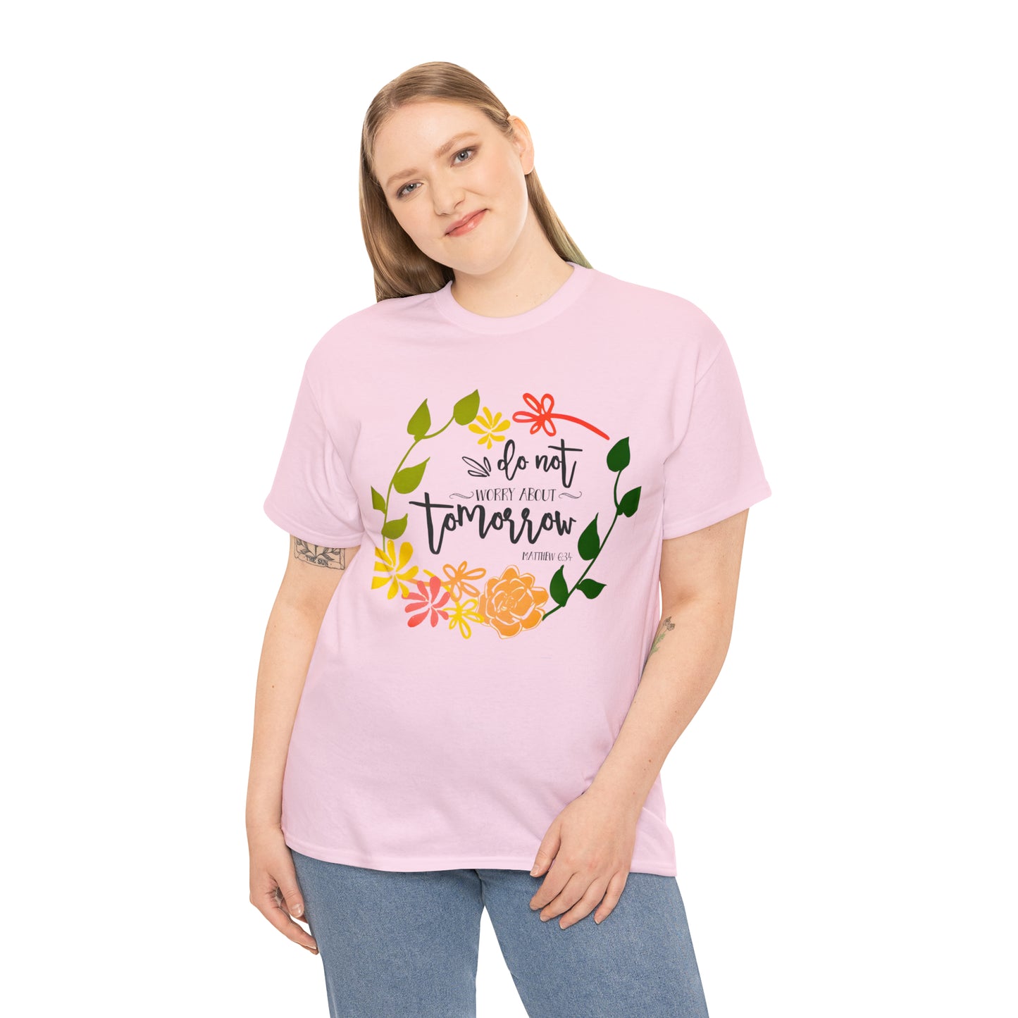 Do not worry about tomorrow (Matthew) - Unisex Heavy Cotton Short Sleeve Tee