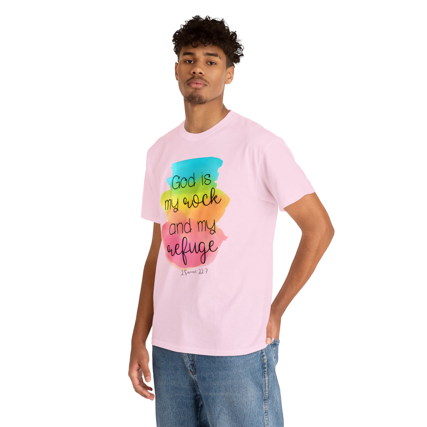 God is my rock and my refuge - Unisex Heavy Cotton Short Sleeve Tee