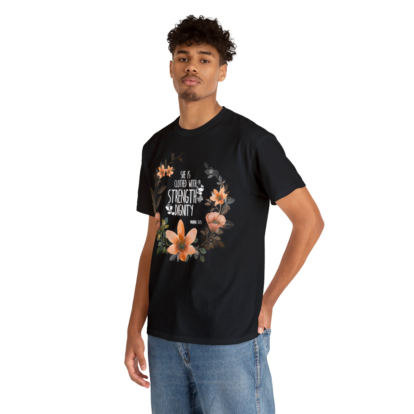She is clothed with Strength and Dignity - Unisex Heavy Cotton Short Sleeve Tee