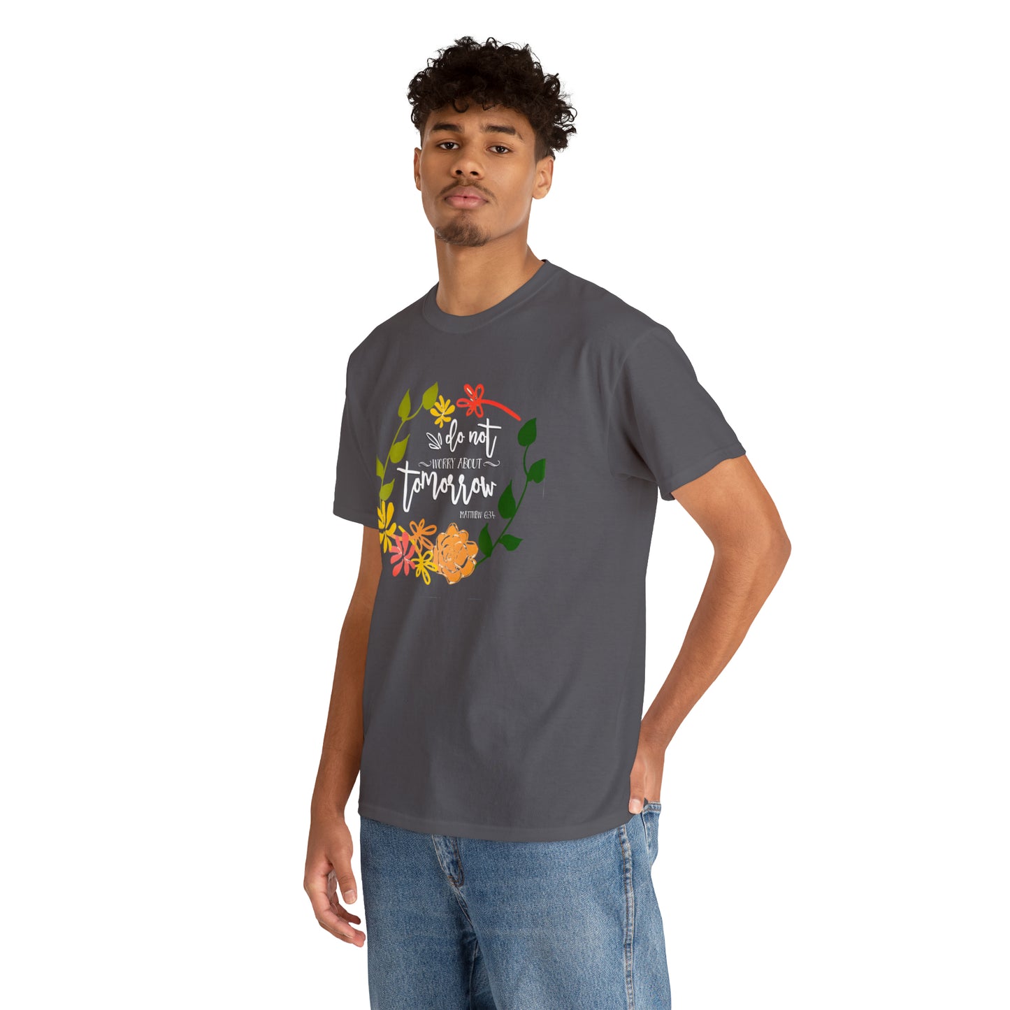 Do not worry about tomorrow (Matthew) - Unisex Heavy Cotton Short Sleeve Tee