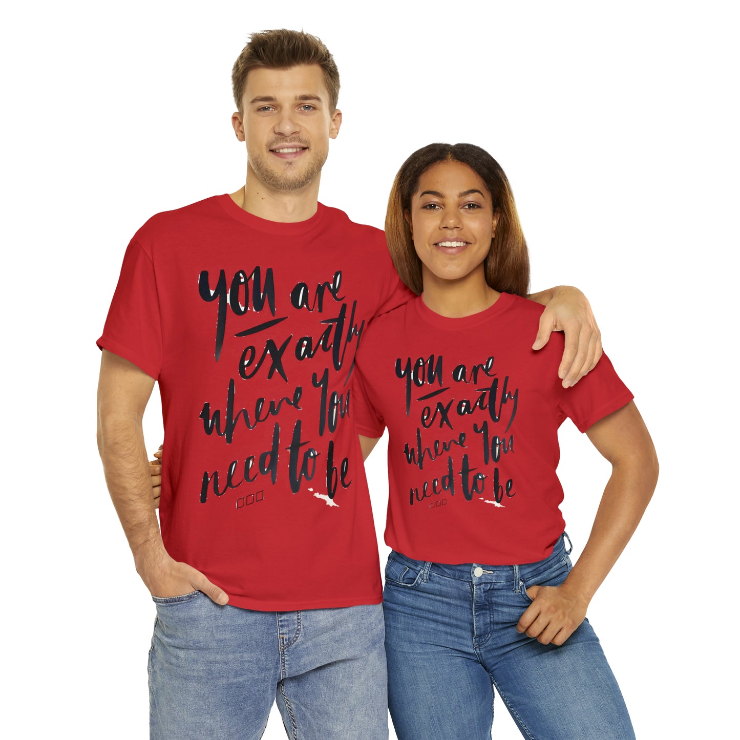 You re EXACTLY where you need to be  - CR Celebrate Recovery Classic Logo - Unisex Heavy Cotton Tee