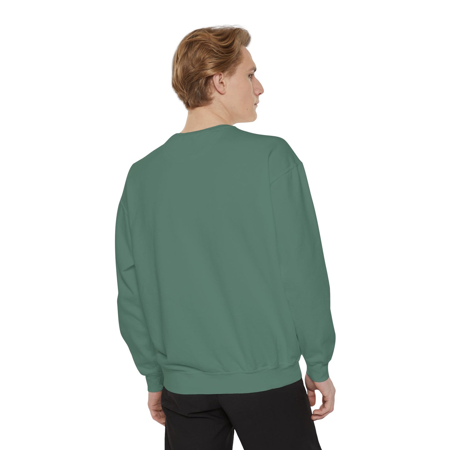 “Sip of Sacrifice” Embroidered Crewneck — Disciple Dad (Water-Into-Wine Drop Collection)