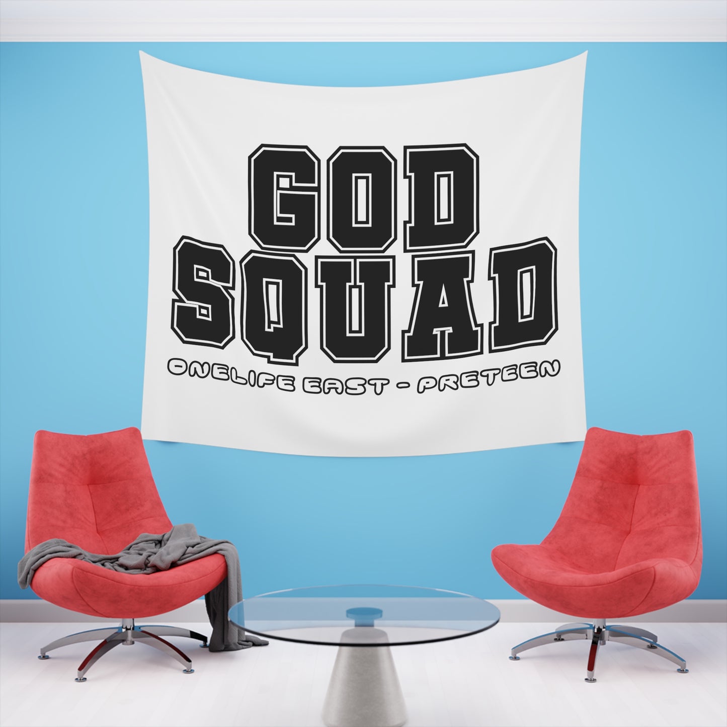 “God Squad” - Pre-Teen Room - Printed Wall Tapestry
